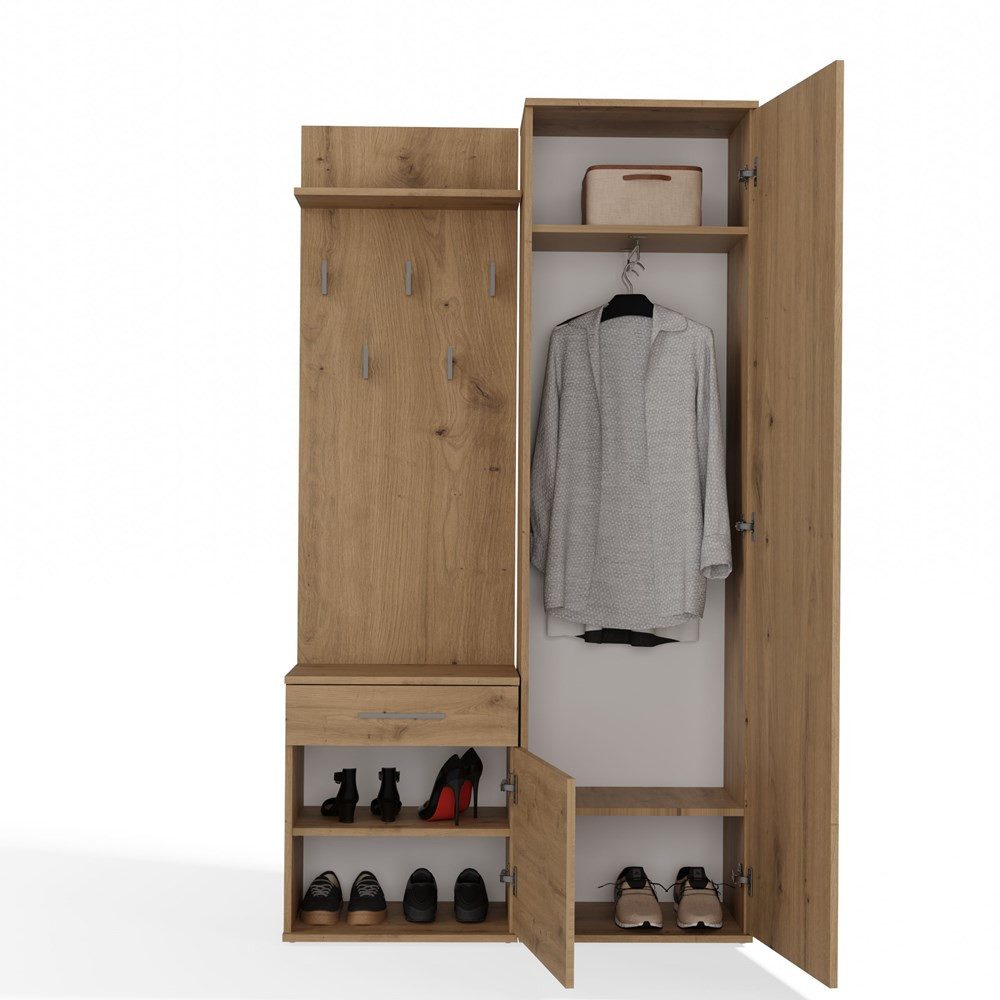MAGOWA Kompaktgarderobe Moderner Kleiderschrank mit Spiegel günstig online kaufen