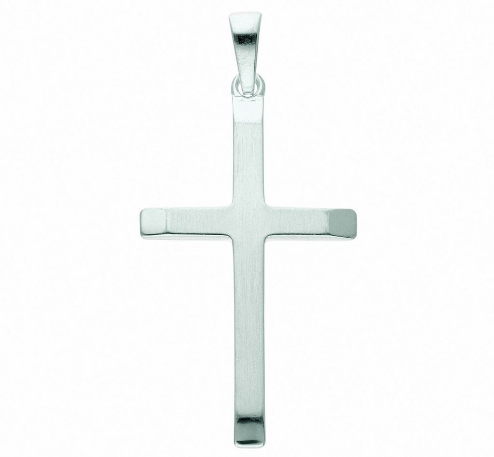 Adelia´s Kette mit Anhänger 925 Silber Kreuz Anhänger, Schmuckset - Set mit  Halskette, Maße des Anhängers - Breite 16,9 mm - Höhe 26,7 mm