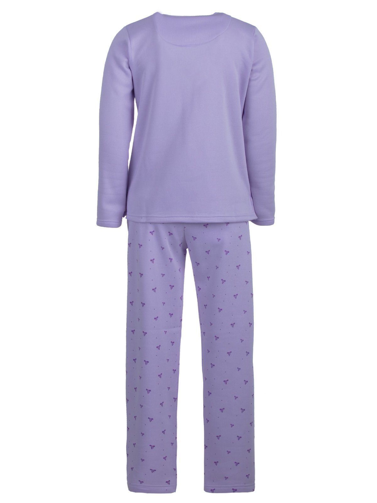 Lucky Schlafanzug Pyjama Set Thermo flieder Schleife - Spitzendruck