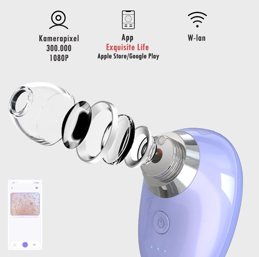 zggzerg Gesichtspflege Mitesserentferner H1 Mitesser Entferner LED-Anzeige Spar-Set Vakuumsauger