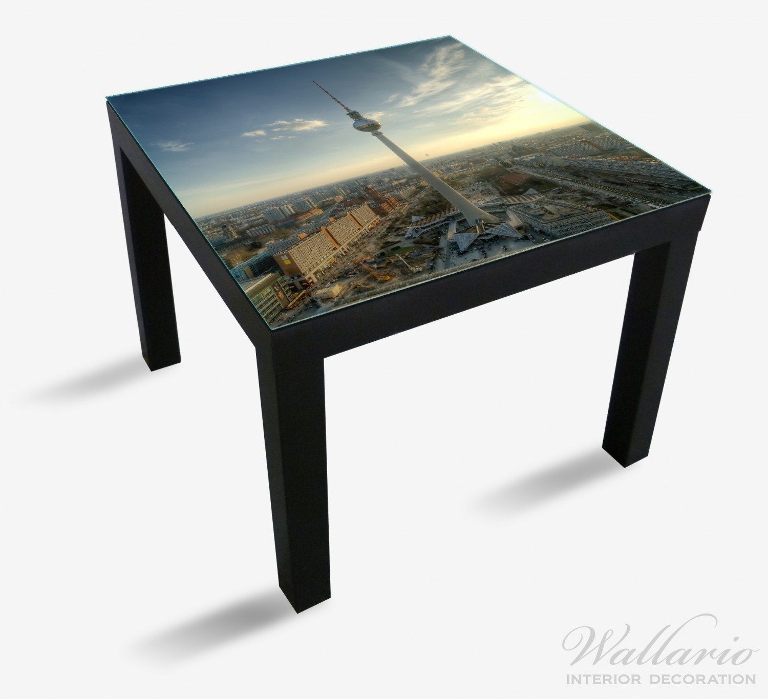 Tischplatte Lack (1 mit Berlin Ikea über Stadt für Panoramablick geeignet die Tisch St), Wallario Fernsehturm