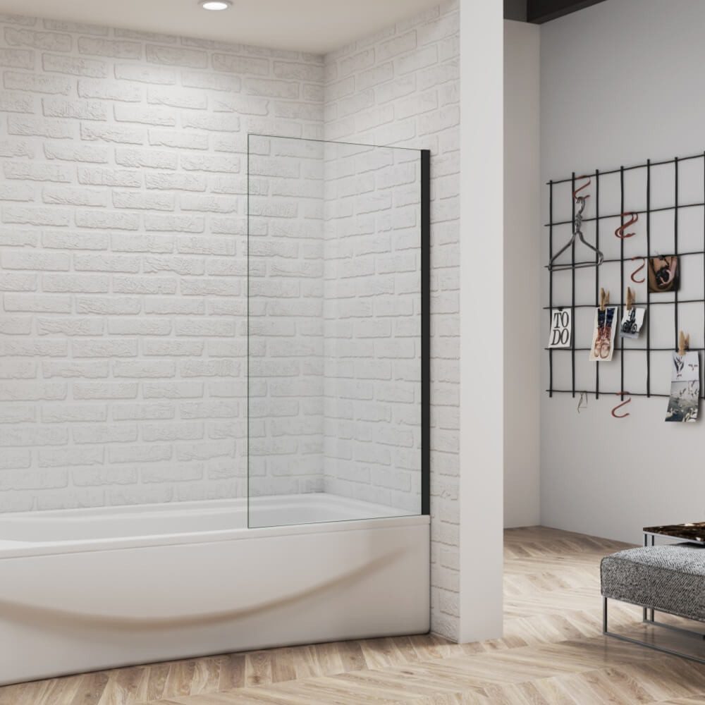 Duschparadies Badewannenaufsatz 140cm Duschwand Aufsatz Duschabtrennung Bad günstig online kaufen