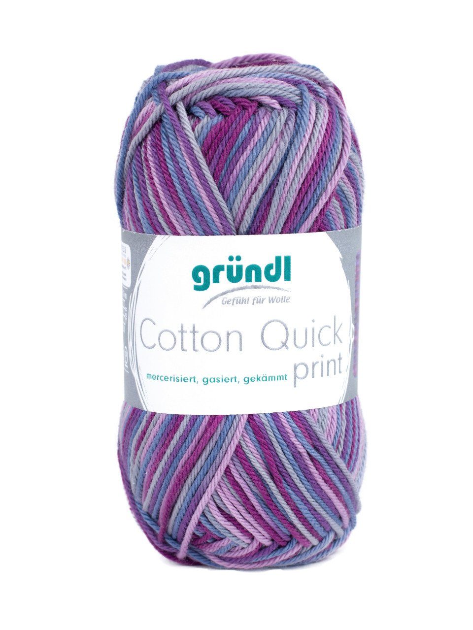 Gründl Gründl Wolle Cotton Quick print 50 g aubergine Häkelwolle