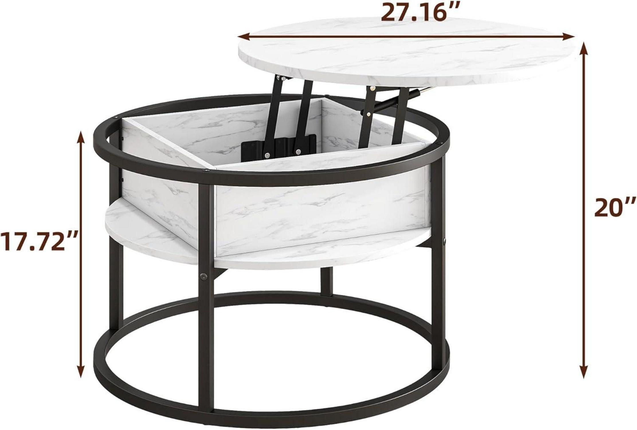 LuxusKollektion Couchtisch Runder höhenverstellbarer Couchtisch mit günstig online kaufen