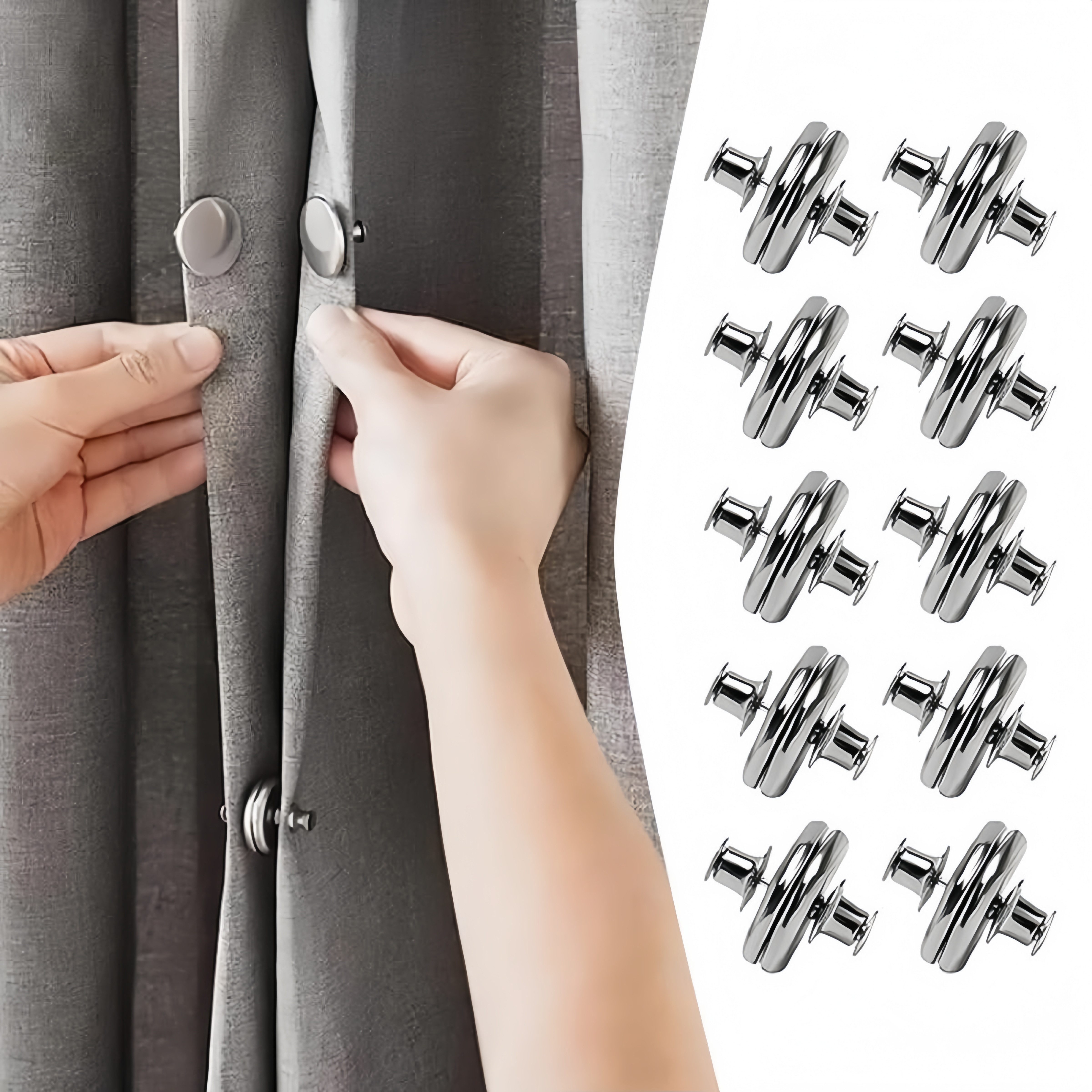 FOUORTUNATE-BEE Raffhalter 10 Magnetische Vorhanghalter für Schlafzimmer und Zuhause, (10-tlg), Praktische Vorhang-Raffhalter mit Magnetverschluss