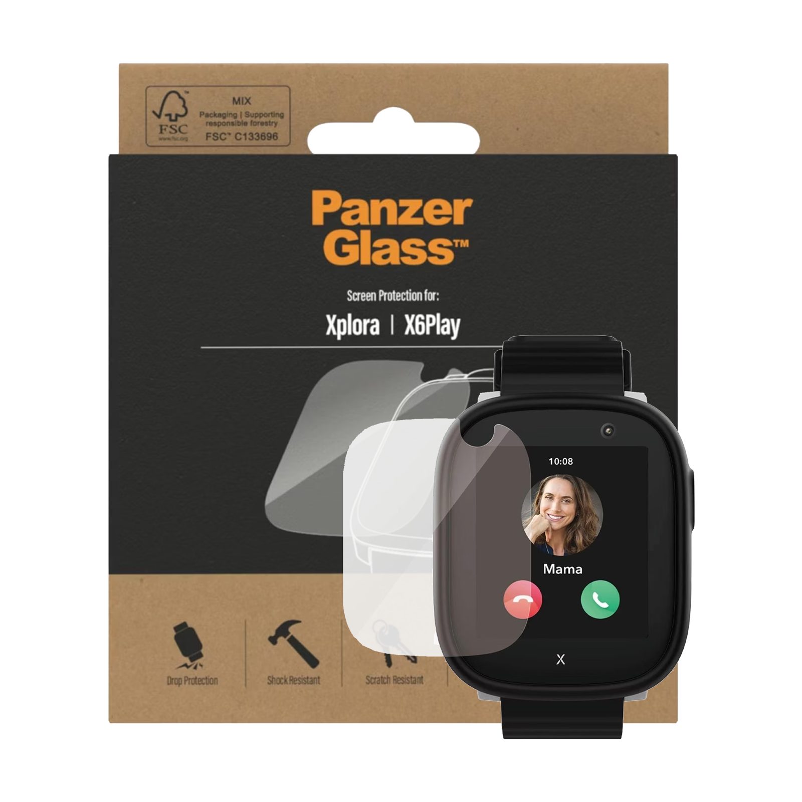 PanzerGlass Smartwatch-Hülle Displayschutzglas für Xplora X6Play (1. Generation), Displayschutz