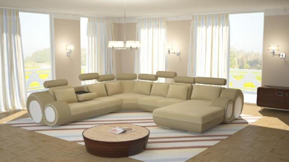 JVmoebel Ecksofa, Sofa U-Form Couch Ecksofa Designer Wohnlandschaft Polster