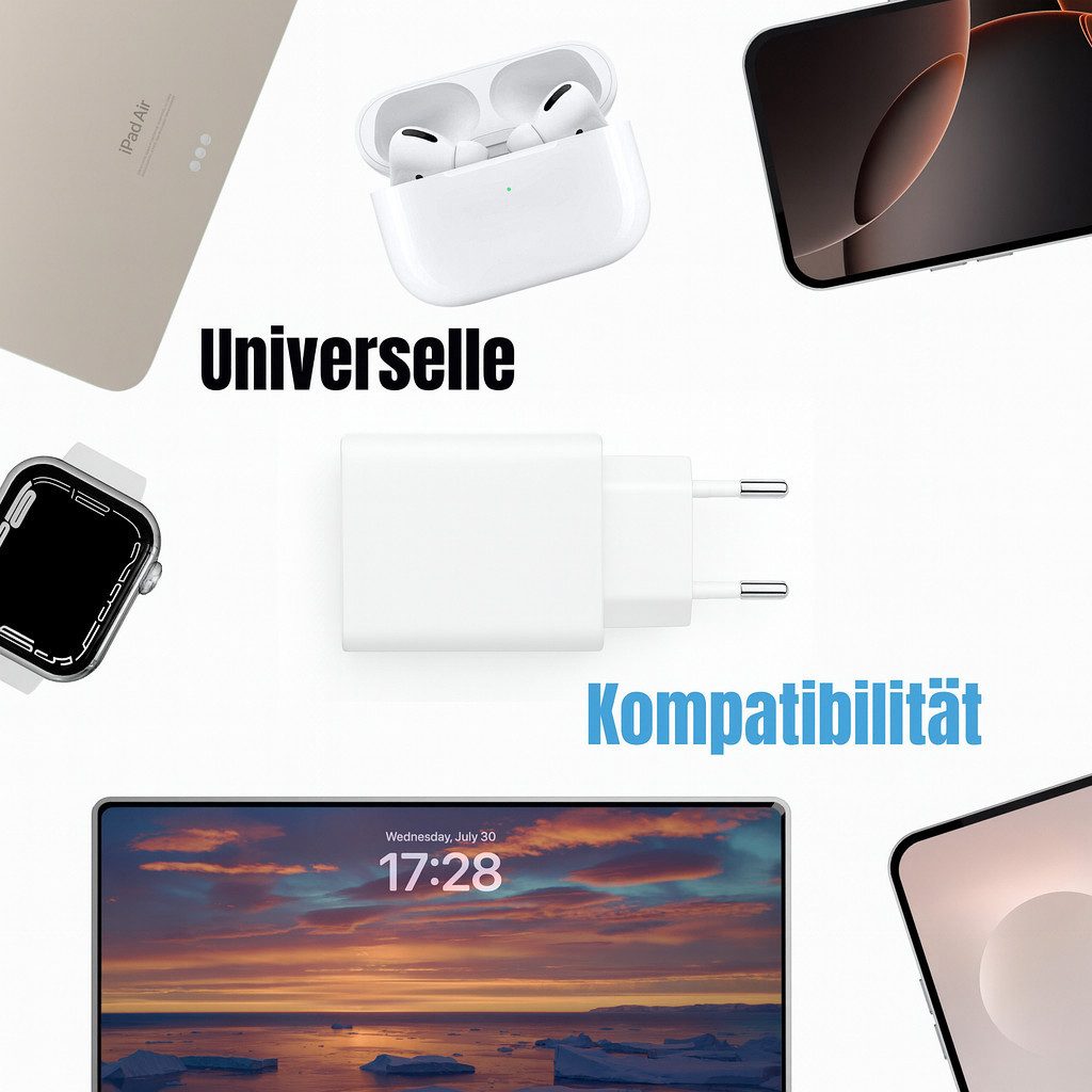 Alpha Electronics 65W USB-C Schnellladegerät für Samsung S25 S24 S23 iPhone 16 15 Huawei Smartphone-Ladegerät (3250 mA, Sonderangebot, 2-tlg., inklusive 1 Meter – Bild 4 von 5
