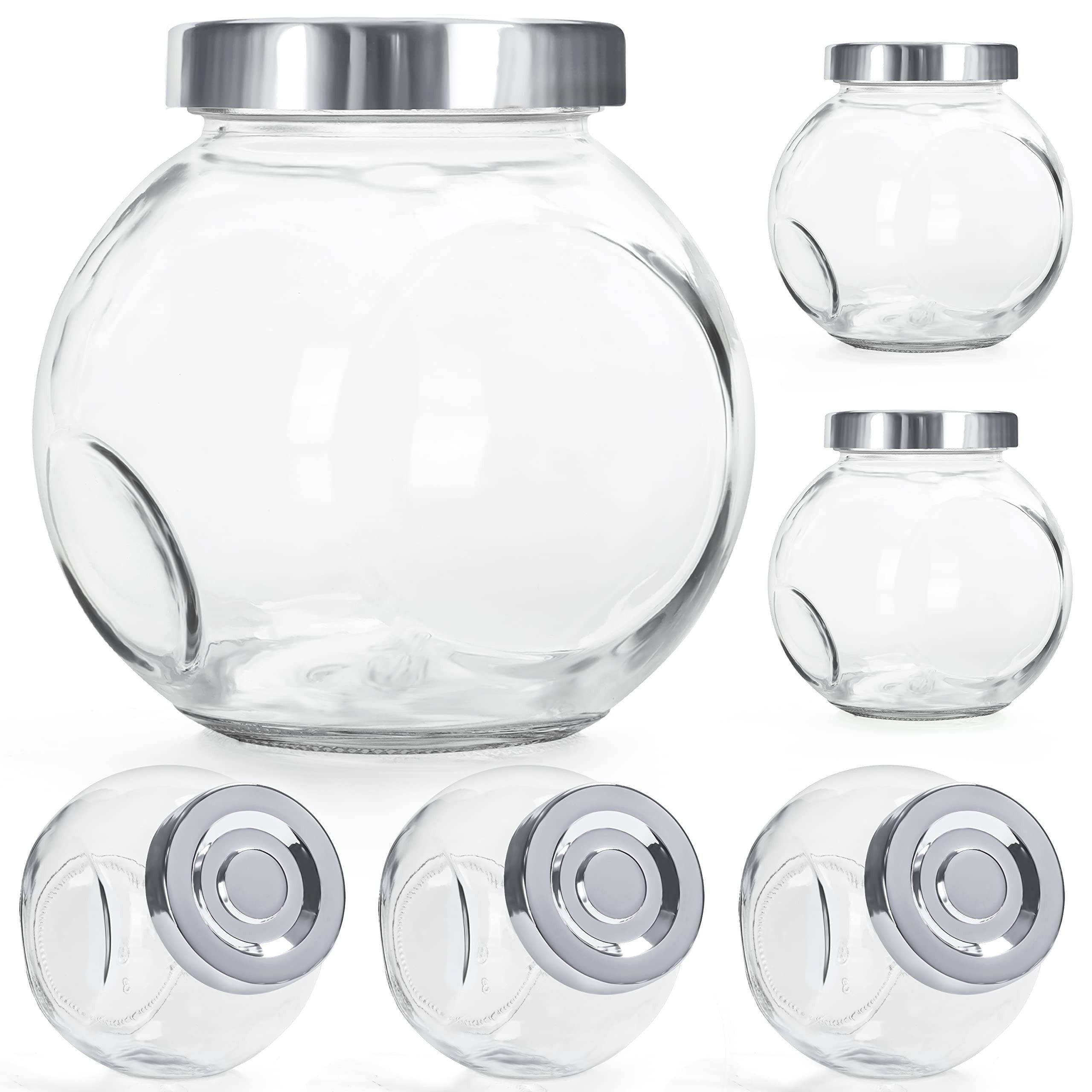 Organizer Glasbehälter mit Deckel (6 Stück) - 480ml