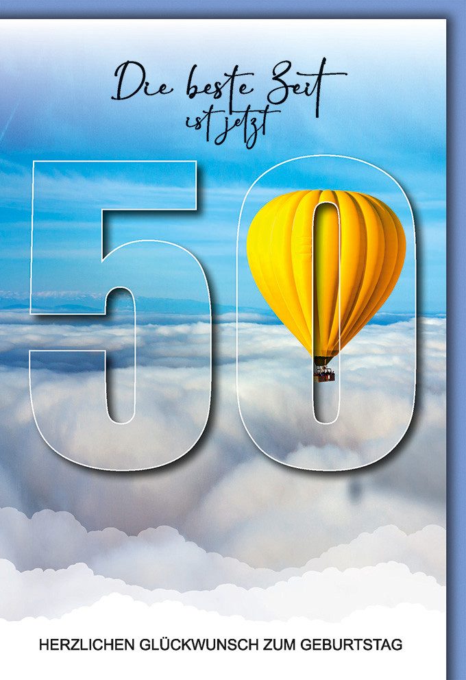 Verlag Dominique Grußkarten 50. Geburtstag - Karte mit Umschlag - Über den Wolken