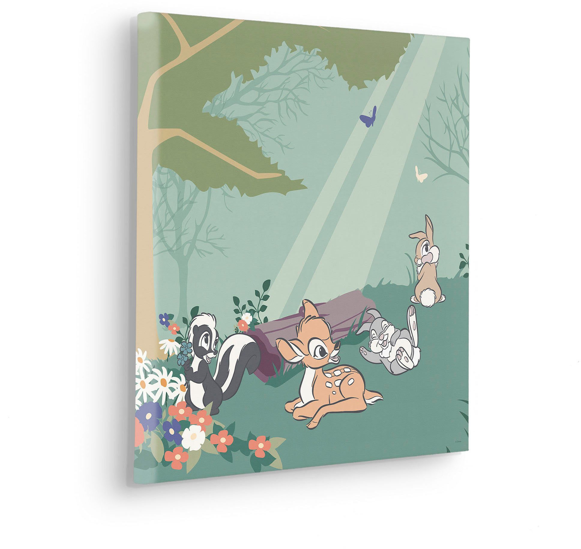 Komar Leinwandbild Bambi Life in the Forest - Größe 40 x 40 cm, Disney (1 St), Keilrahmenbild mit Echtholzrahmen, Kinderzimmer