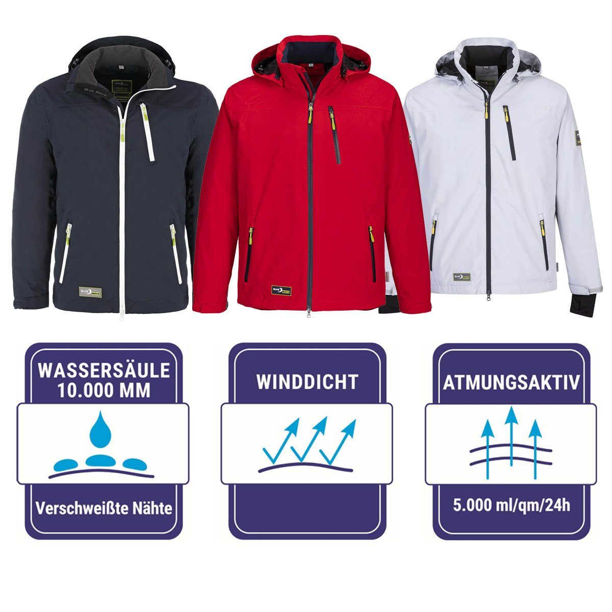Blue Wave Funktionsjacke Herren Jacke Jonas - Outdoorjacke mit abnehmbarer günstig online kaufen