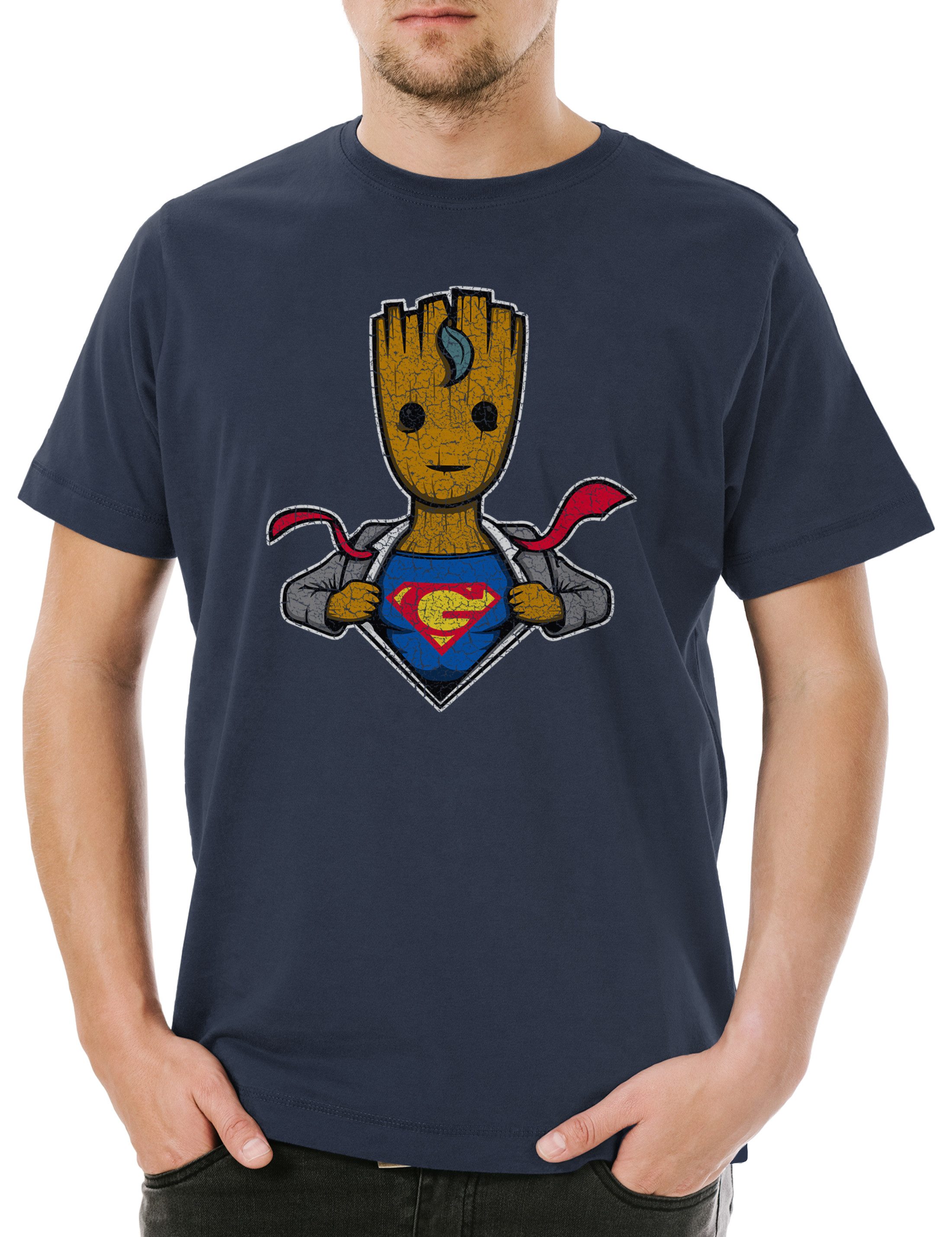 Print-Shirt Super Groot Herren T-Shirt The Kult Fun Man Guardians Tree Galaxy Of S