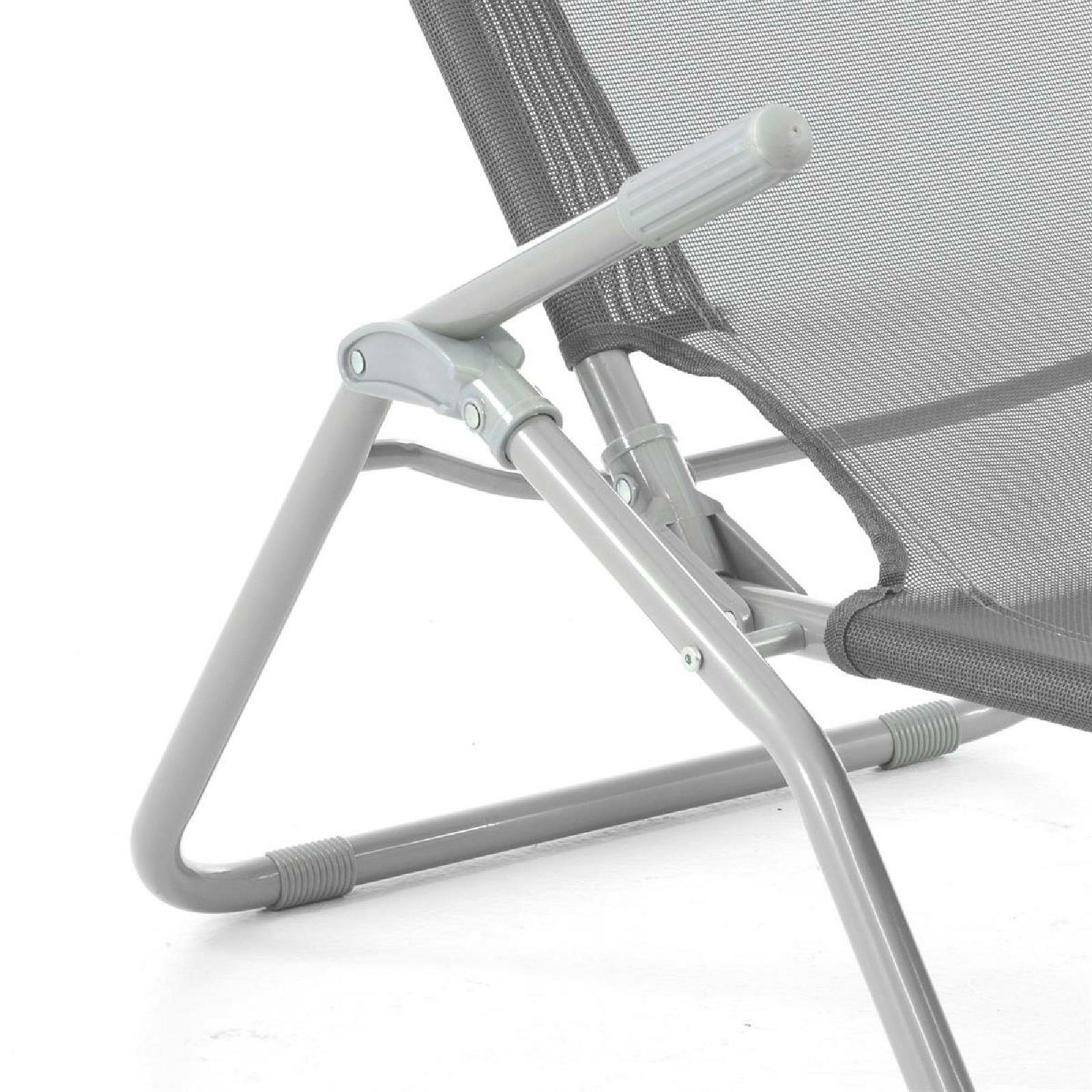 VCM Gartenliege 2er Set Camping-Liege Grau