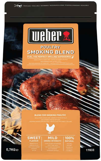 Weber Räucherspäne Smoking Blend Poultry Räucherchips-Mischung, 0,7 kg, für Geflügelfleisch