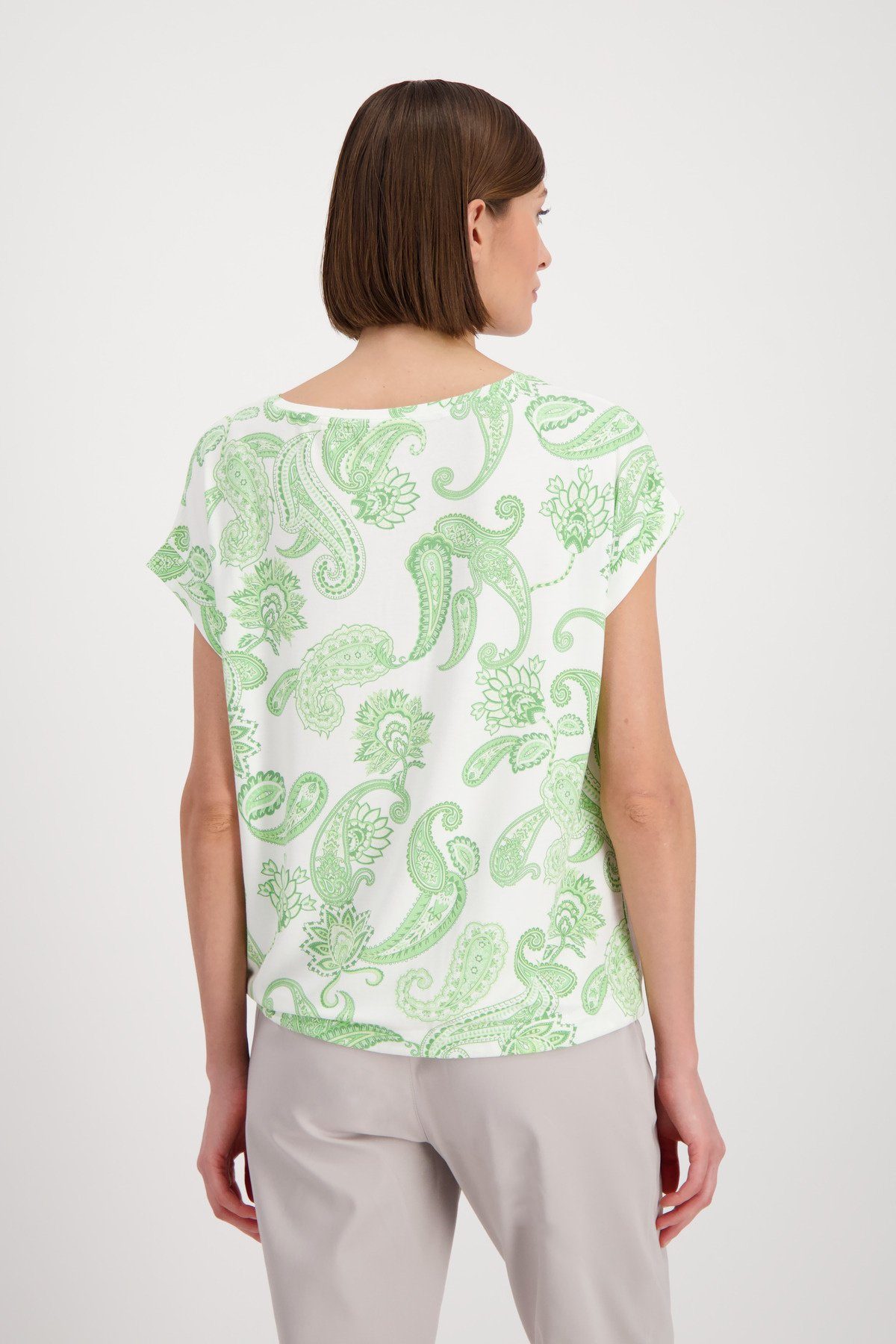 Monari T-Shirt Paisley Muster T Shirt mit Tunnelzug