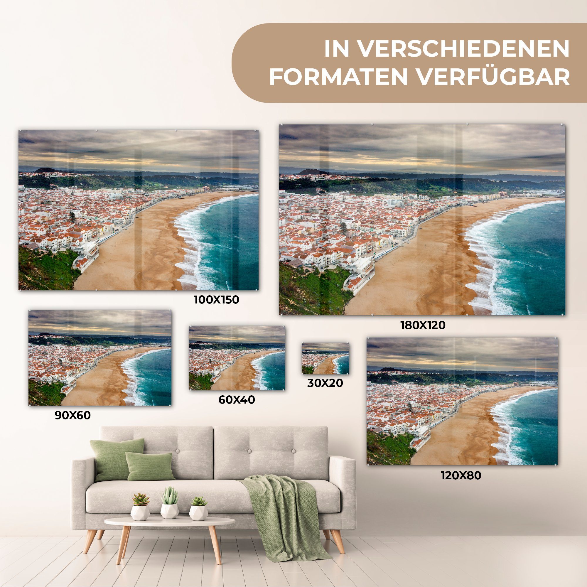 Acrylglasbilder MuchoWow Schlafzimmer Acrylglasbild St), Nazare, & Wohnzimmer (1