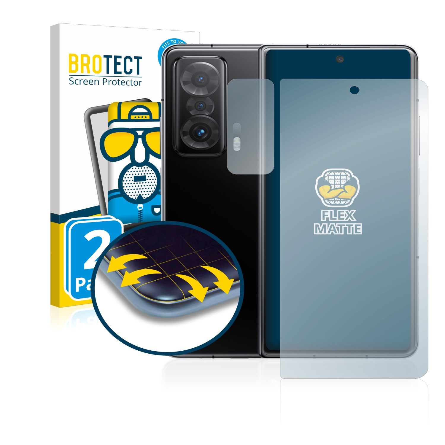 BROTECT FullScreen Schutzfolie für Honor Magic V (Display+Kamera), Displayschutzfolie, 2 Stück