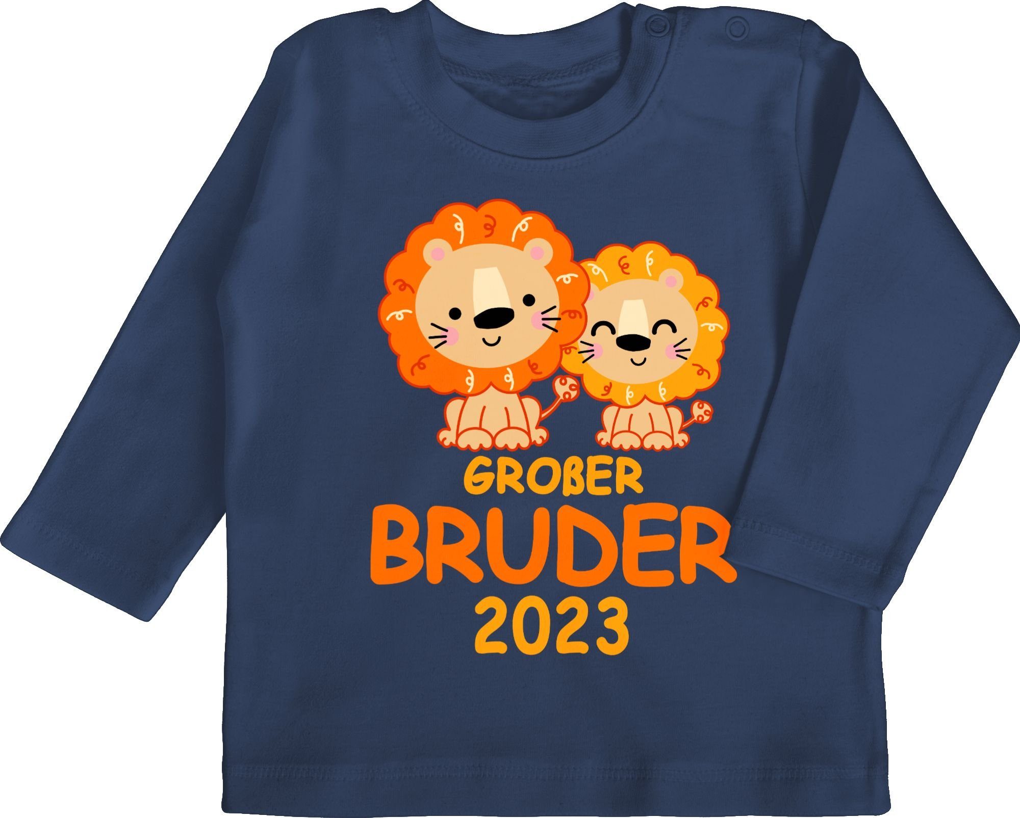 Shirtracer T-Shirt Großer Bruder 2023 mit Löwen Großer Bruder 1 Navy Blau