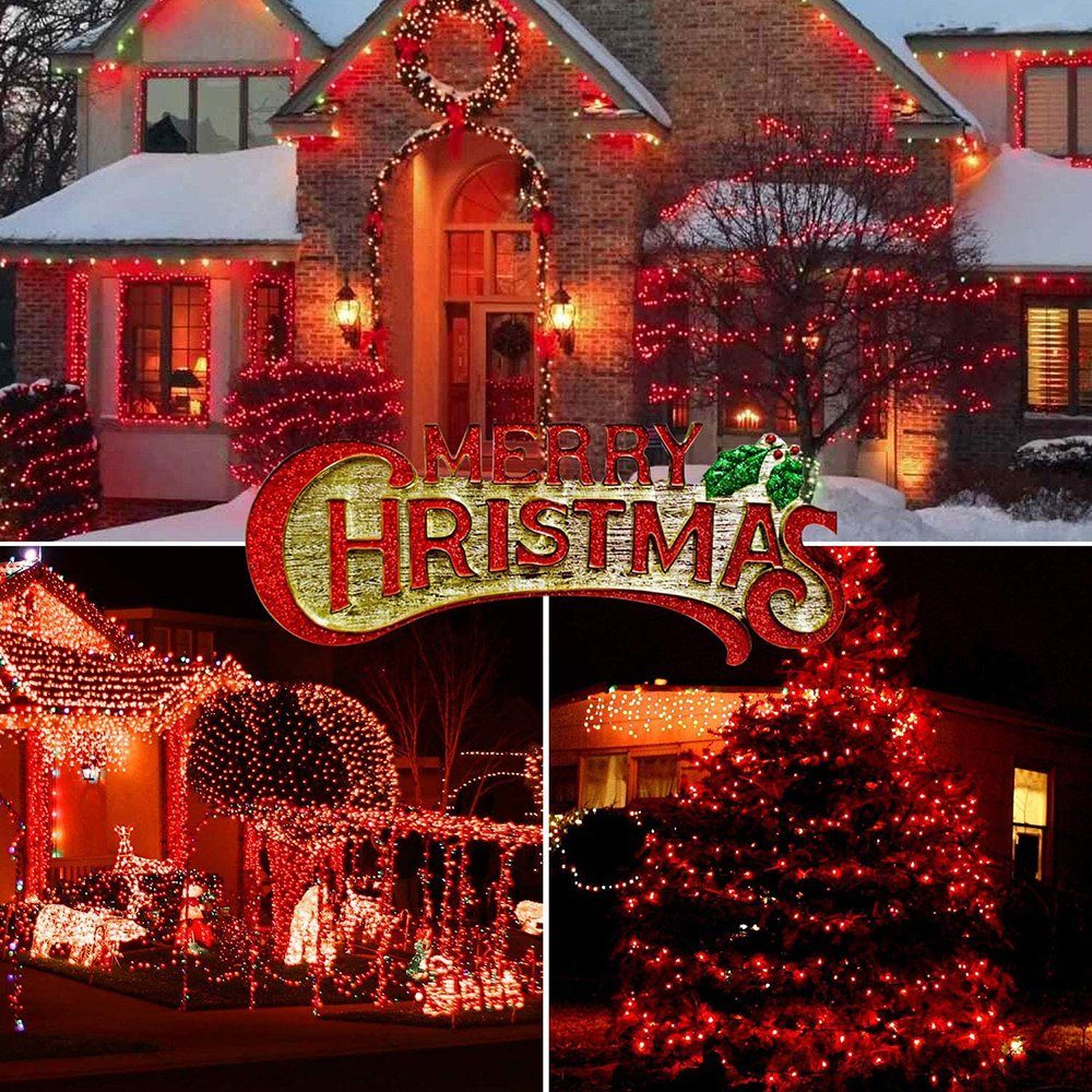 Licht, Laybasic Dekolicht,Weihnachtsbeleuchtung,LED Halloween,Party,Fensterdeko Vorhang Lichterkette Lichterkette 8 LED Rot Modi,10M/20M/30M/50M/100M,für
