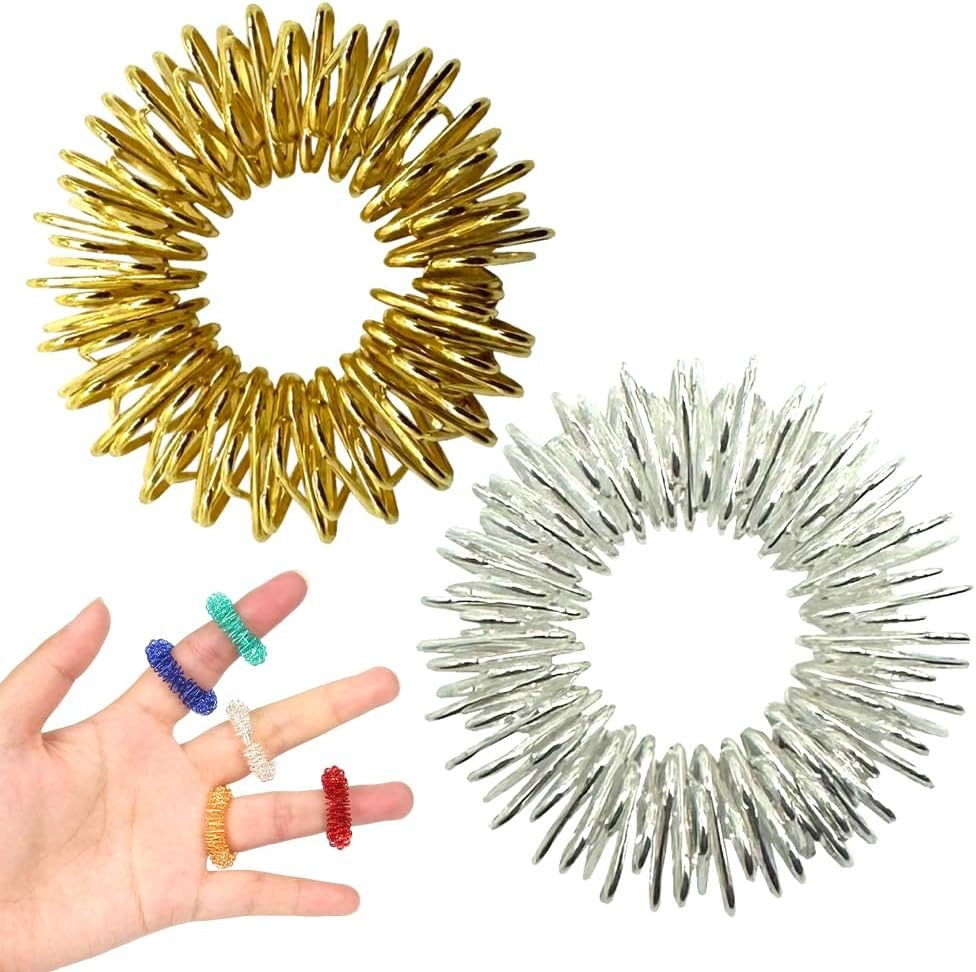 FELIXLEO Shiatsu-Akupressurgerät 2 Stück Akupressurringe Massageringe für Finger zur Stressreduktion, 1-tlg.