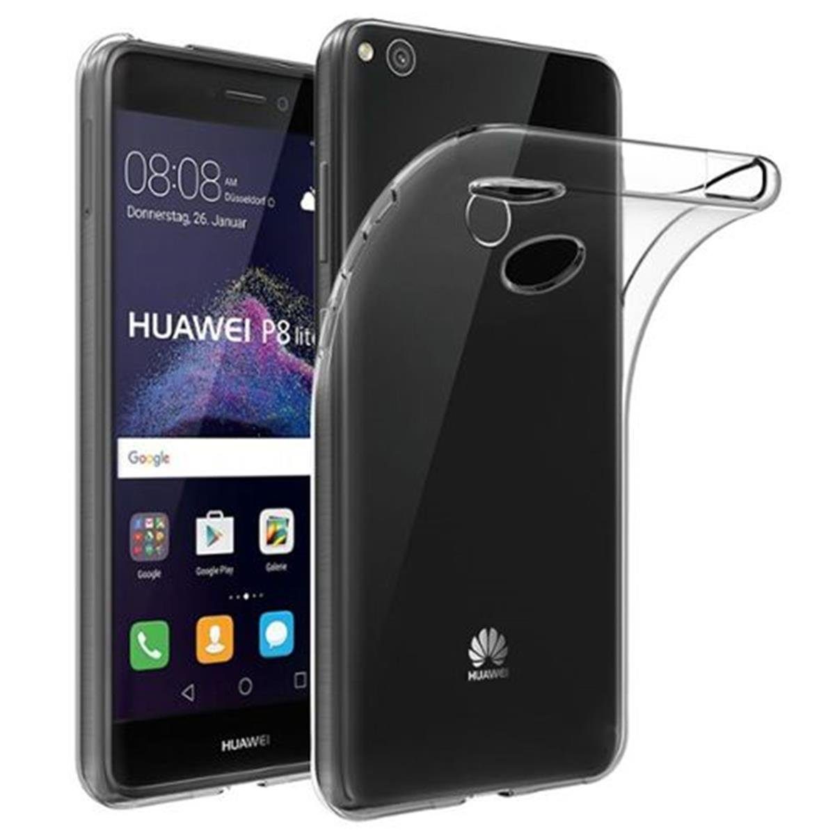 CoverKingz Handyhülle Huawei P8 Lite 2017 Handy Hülle Silikon Cover Schutzhülle Case klar