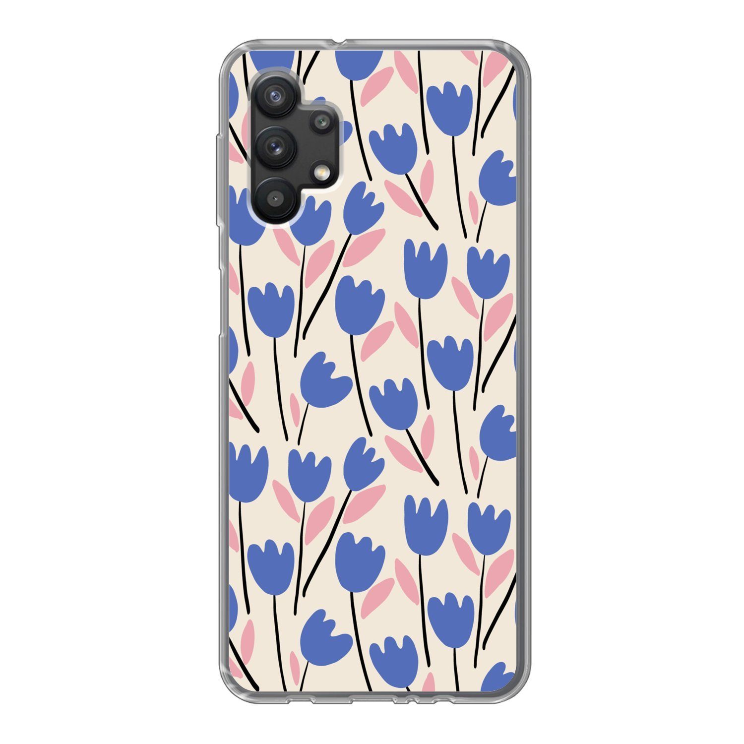 MuchoWow Handyhülle für Samsung Galaxy A32 5G Blume - Muster - Tulpe, Smartphone-Bumper, Print, Handy Schutzhülle Dünn