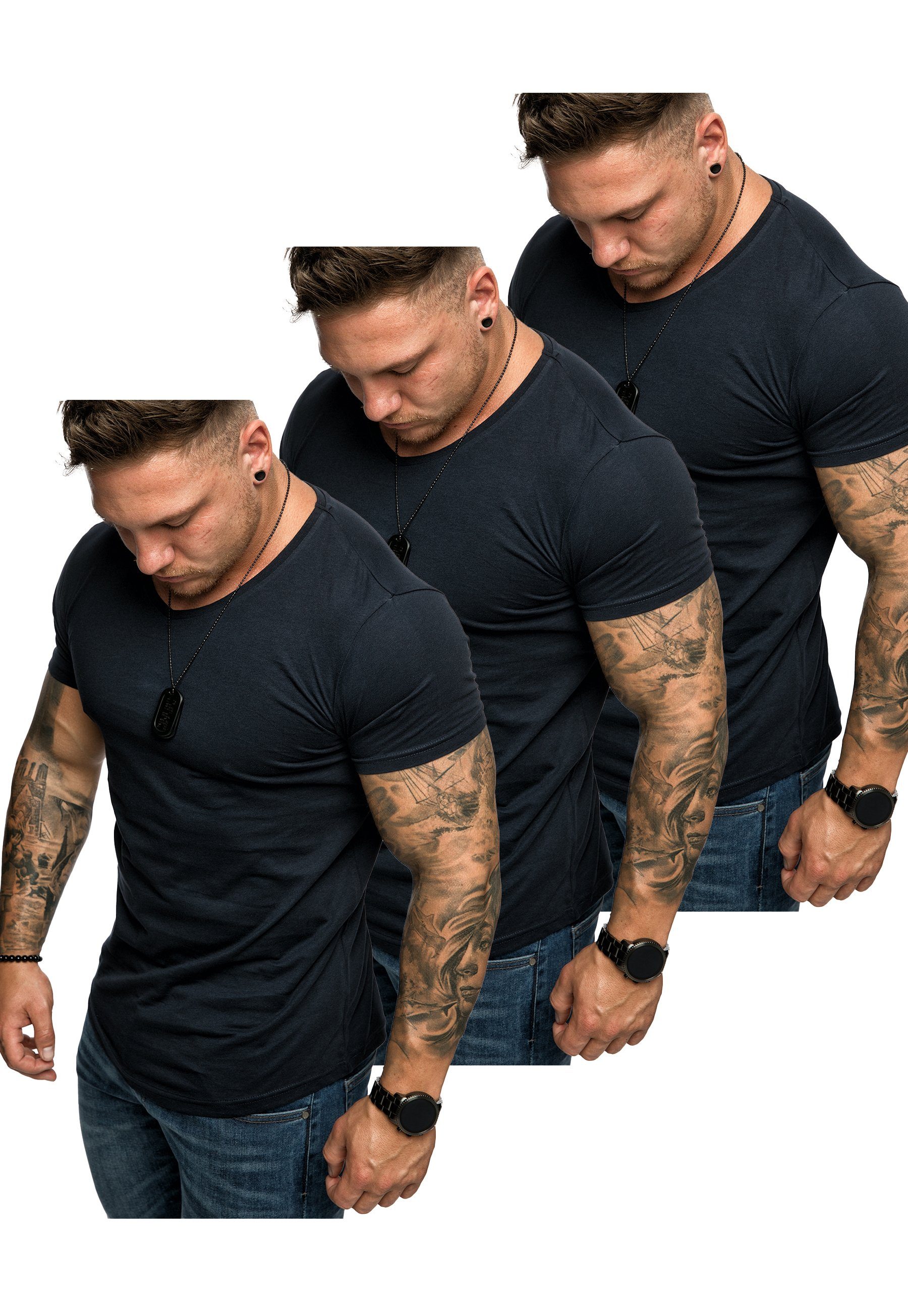 Amaci&Sons T-Shirt 3. BELLEVUE 3er-Pack T-Shirts (3er-Pack) Herren Basic Ov günstig online kaufen