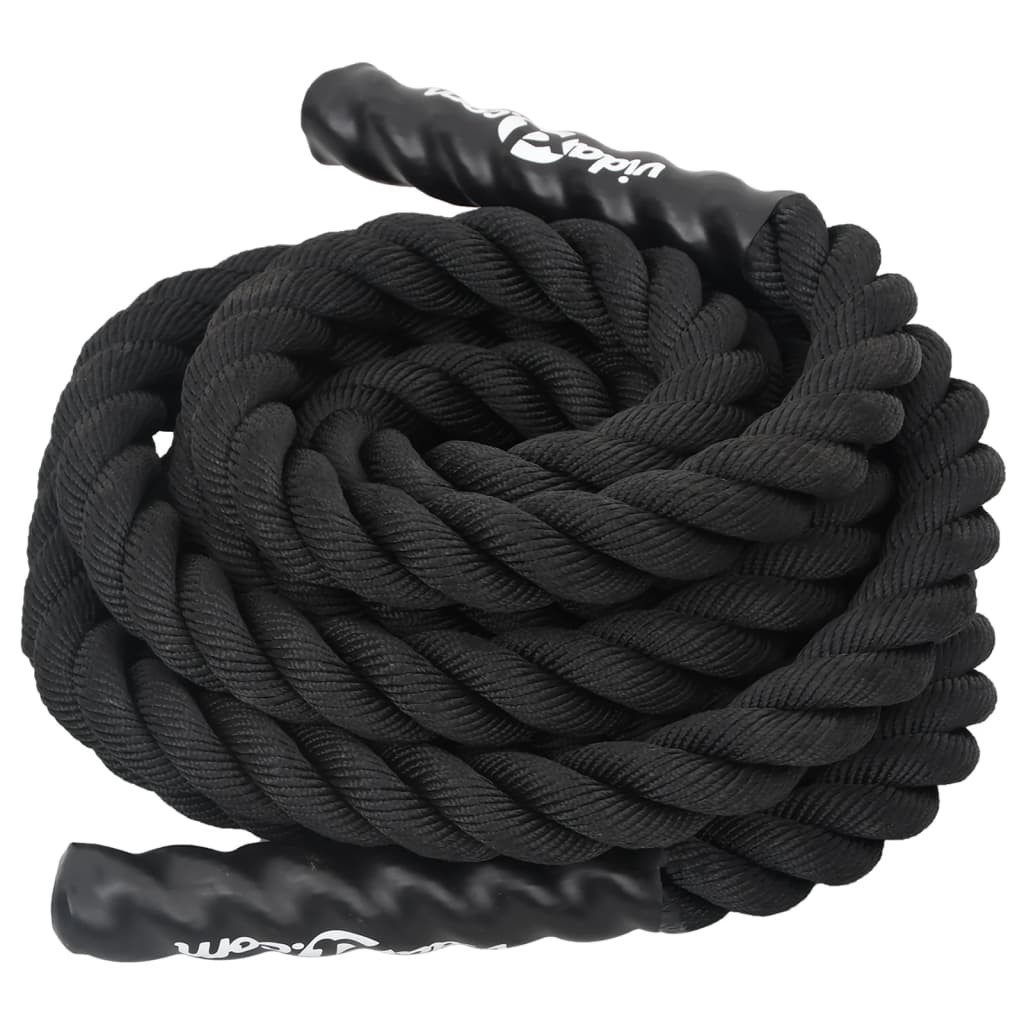 vidaXL Hantel 6 m Kampfseil Schwarz 6 m 4,5 kg Polyester