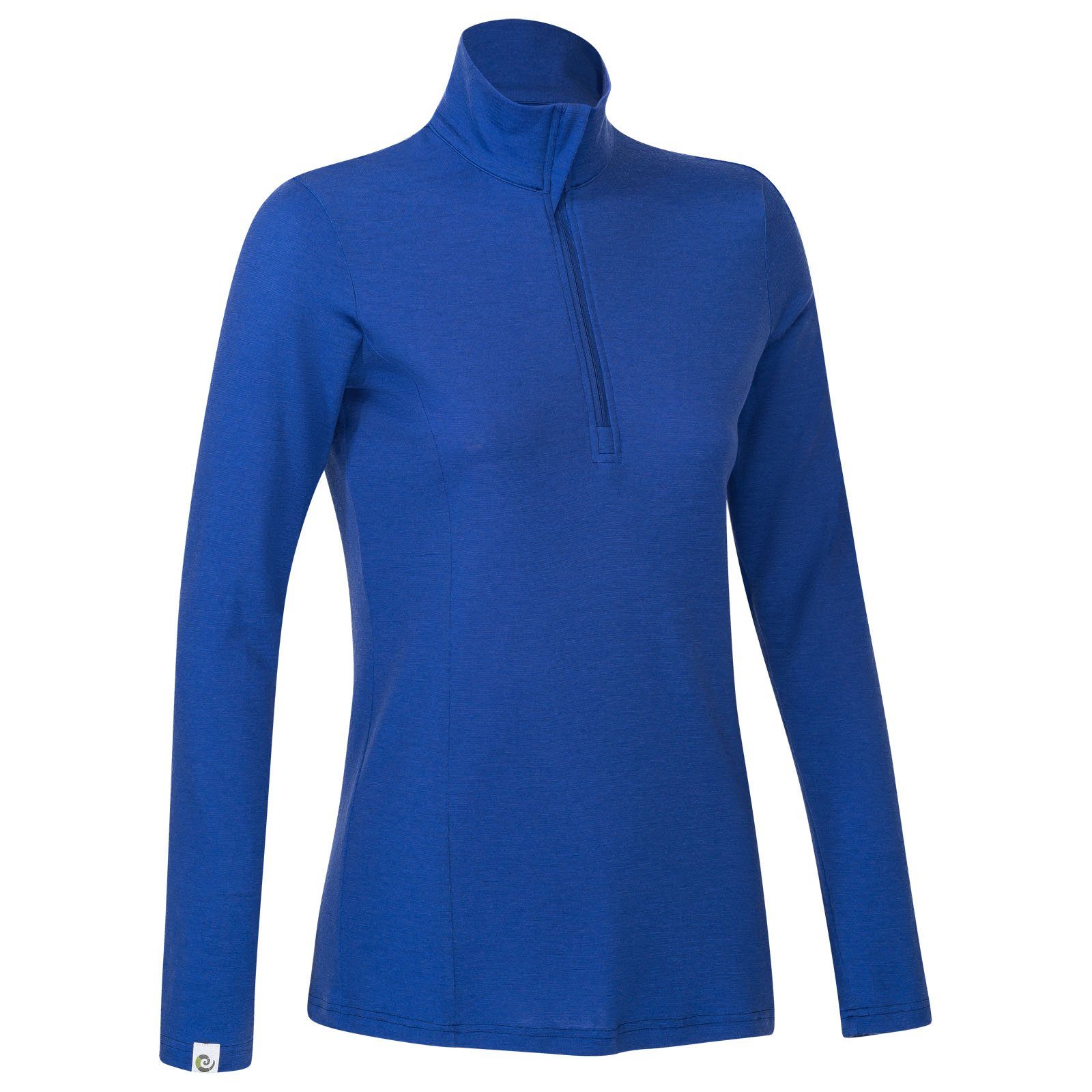 Kaipara - Merino Sportswear Funktionsshirt Merino Zip-Neck Damen Slimfit 200 (1-tlg) aus reiner Merinowolle Made in Germany Lapis
