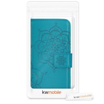 kwmobile Handyhülle, Hülle für Samsung Galaxy A40 - Kunstleder Handy Wallet Case mit Kartenfächern und Stand - Blumen Zwillinge Design