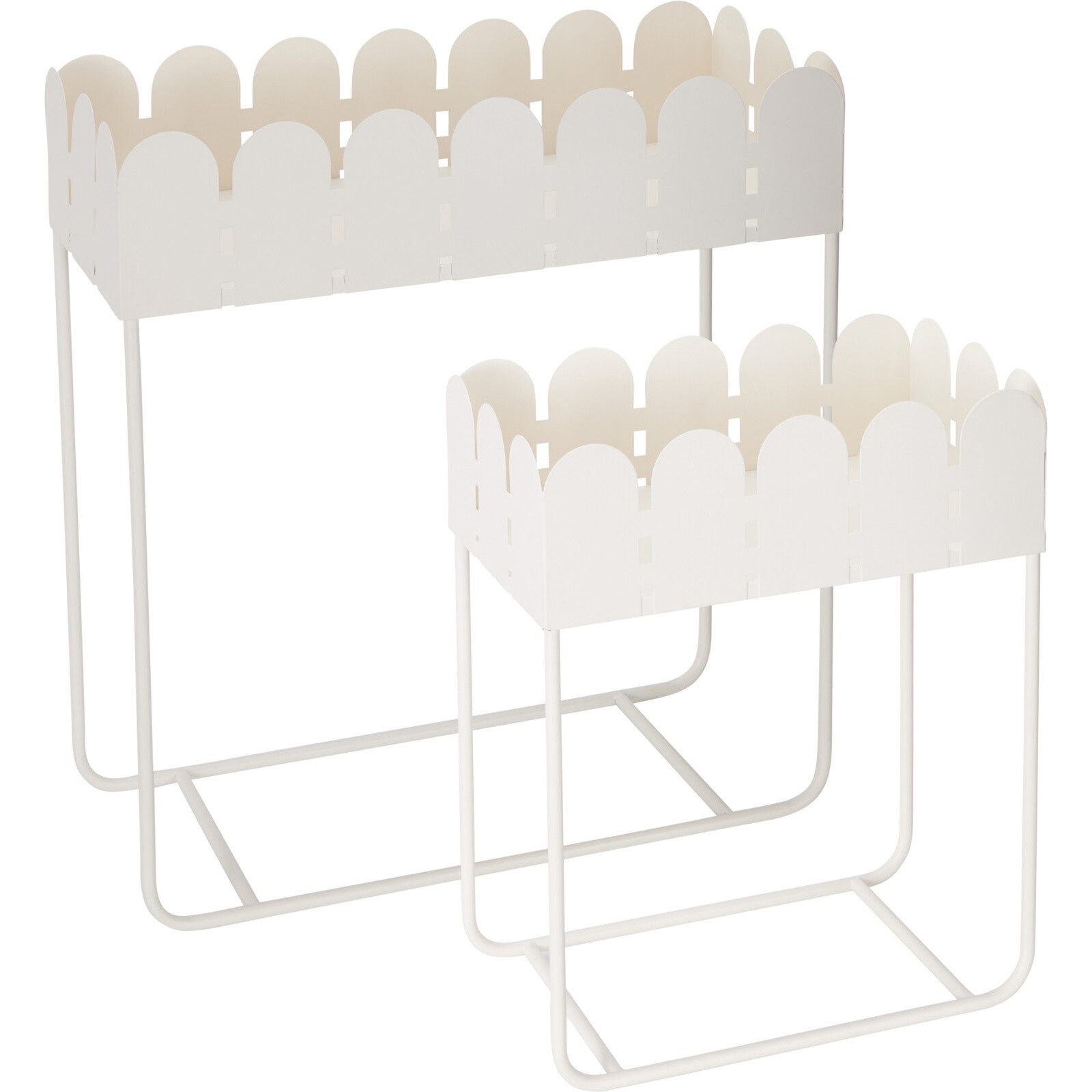 Home & styling collection Blumenständer Pflanzenständer aus Metall mit gewelltem Rand SENSE 2er-Set