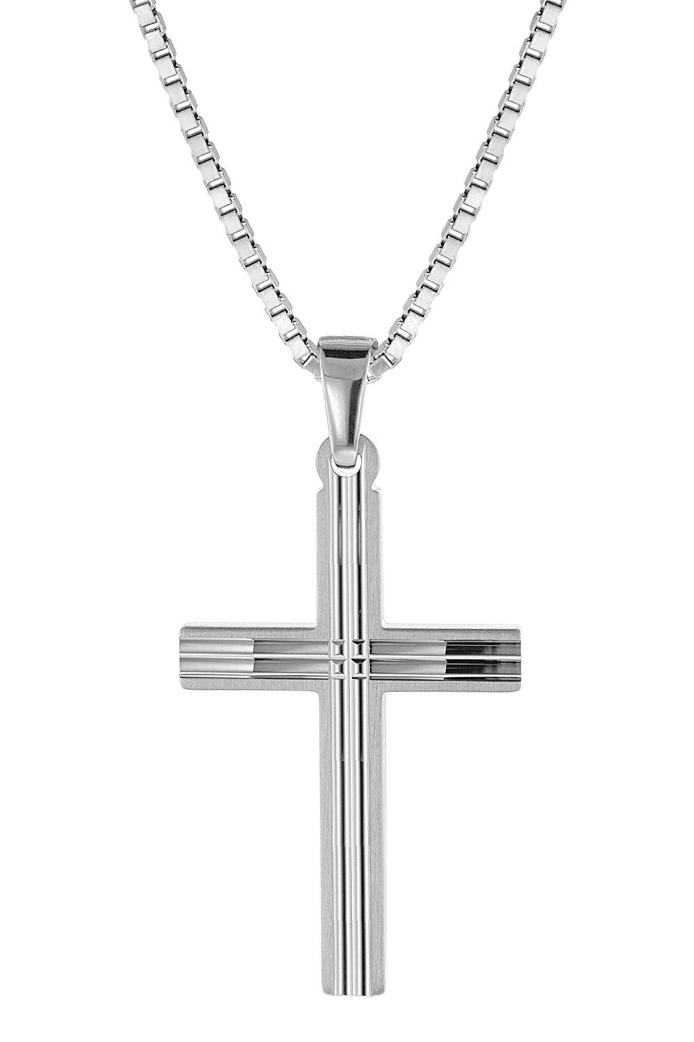 Kette mit Anhänger Kreuz mit 925 Silber
