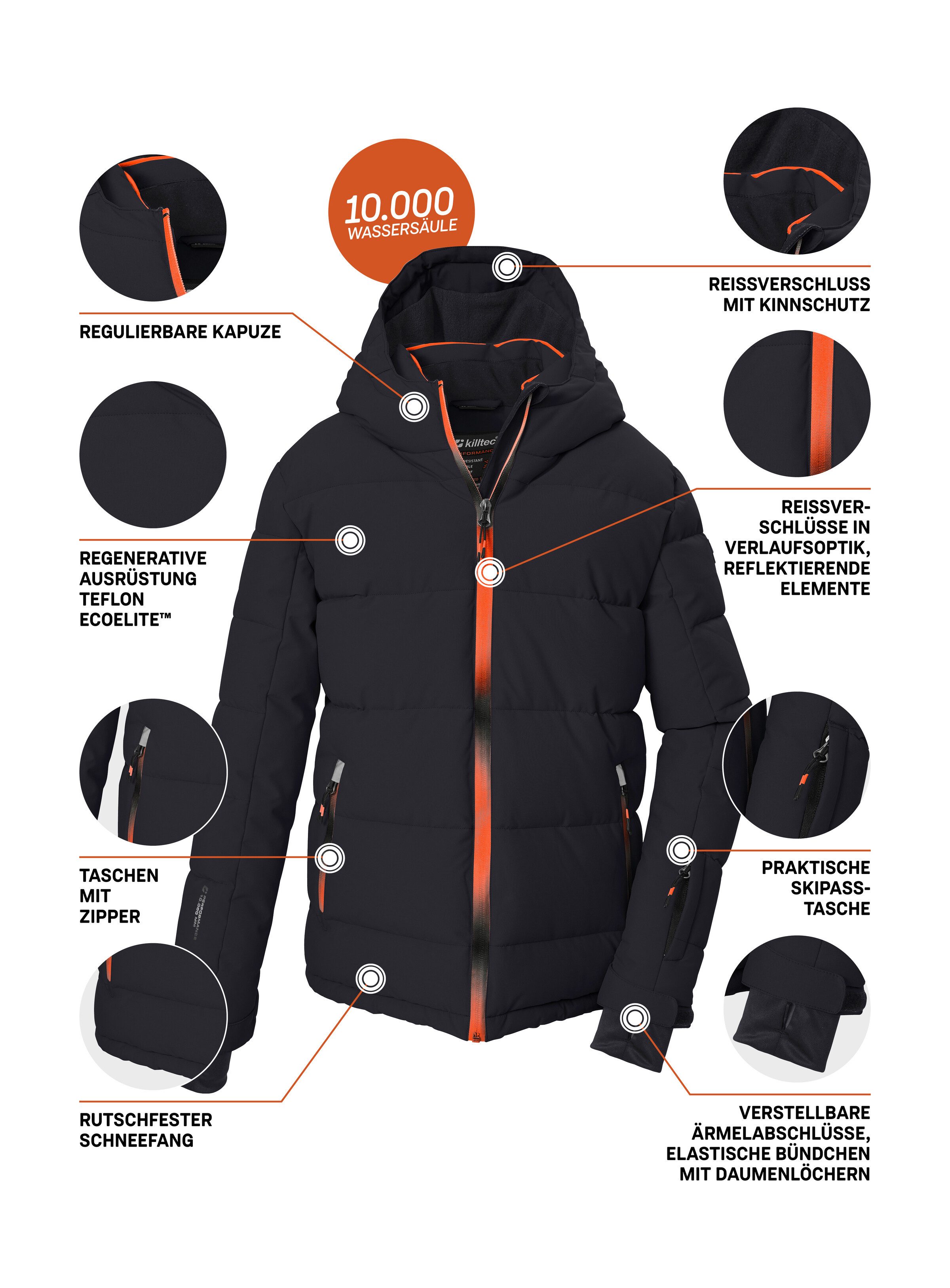 Killtec Skijacke KSW 203 BYS SKI JCKT Winddichte, wasserabweisende Kinder-Ski-Steppjacke mit Schneefang – Bild 5 von 5