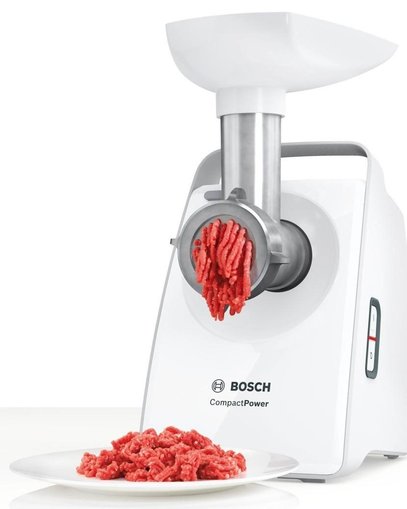 BOSCH Fleischwolf Wurst-Vorsatz, Kebbe Scheibengrößen, CompactPower weiß 2 W, MFW3520W, 500 Aufsatz