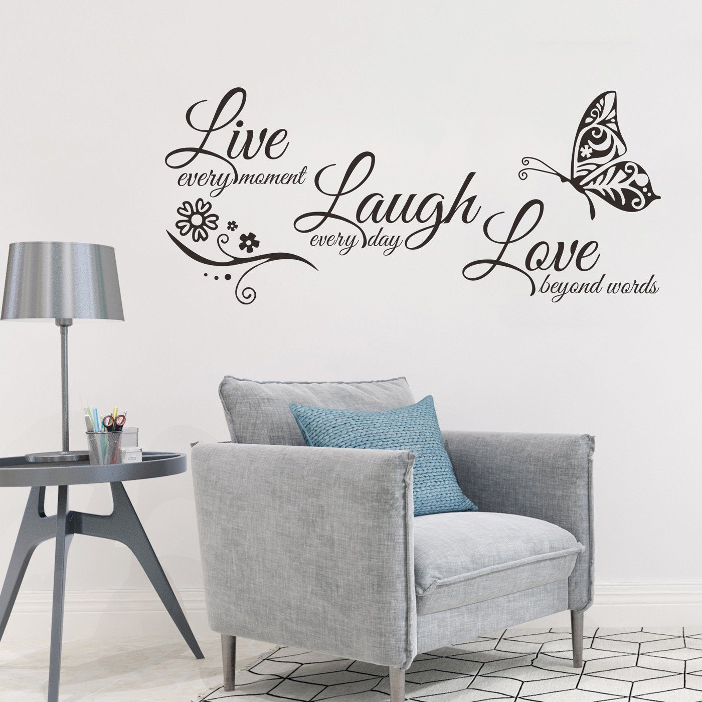 Coonoor Wandtattoo Schmetterlinge Wandaufkleber, für Wohnzimmer Schlafzimmer Büro