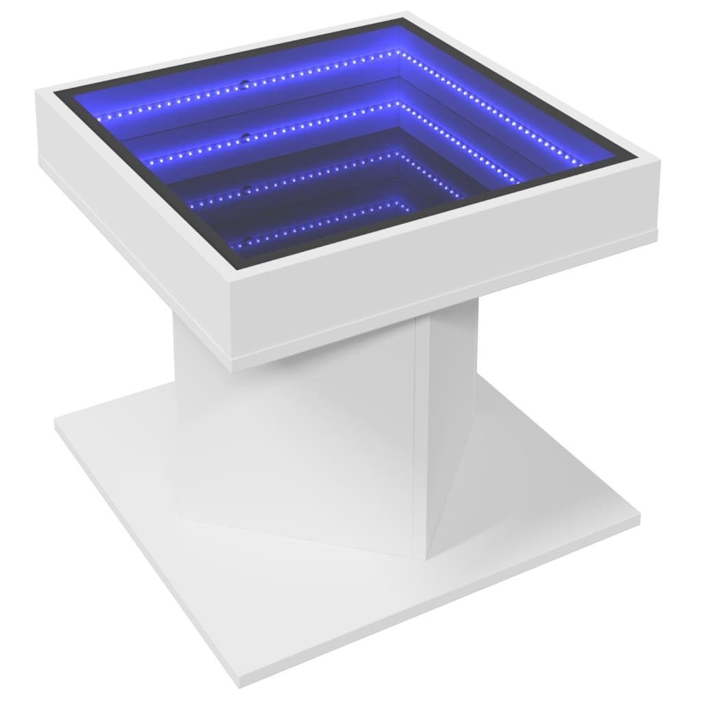 vidaXL Couchtisch LED-Couchtisch Weiß 50x50x45 cm Holzwerkstoff (1-St) günstig online kaufen