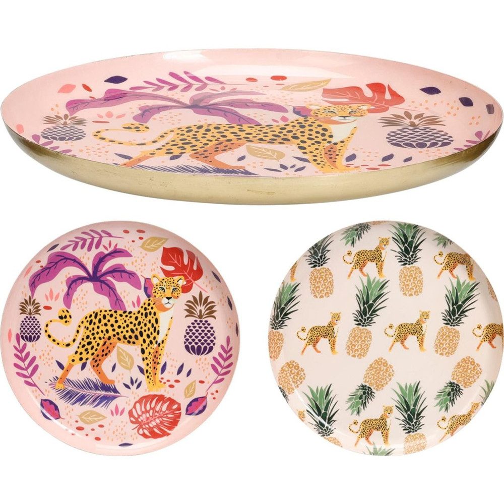 Koopmann Pappteller Dekoteller - mit Leoparden-Motiv - Ø ca. 39 cm - 1 Stück, (1 St)