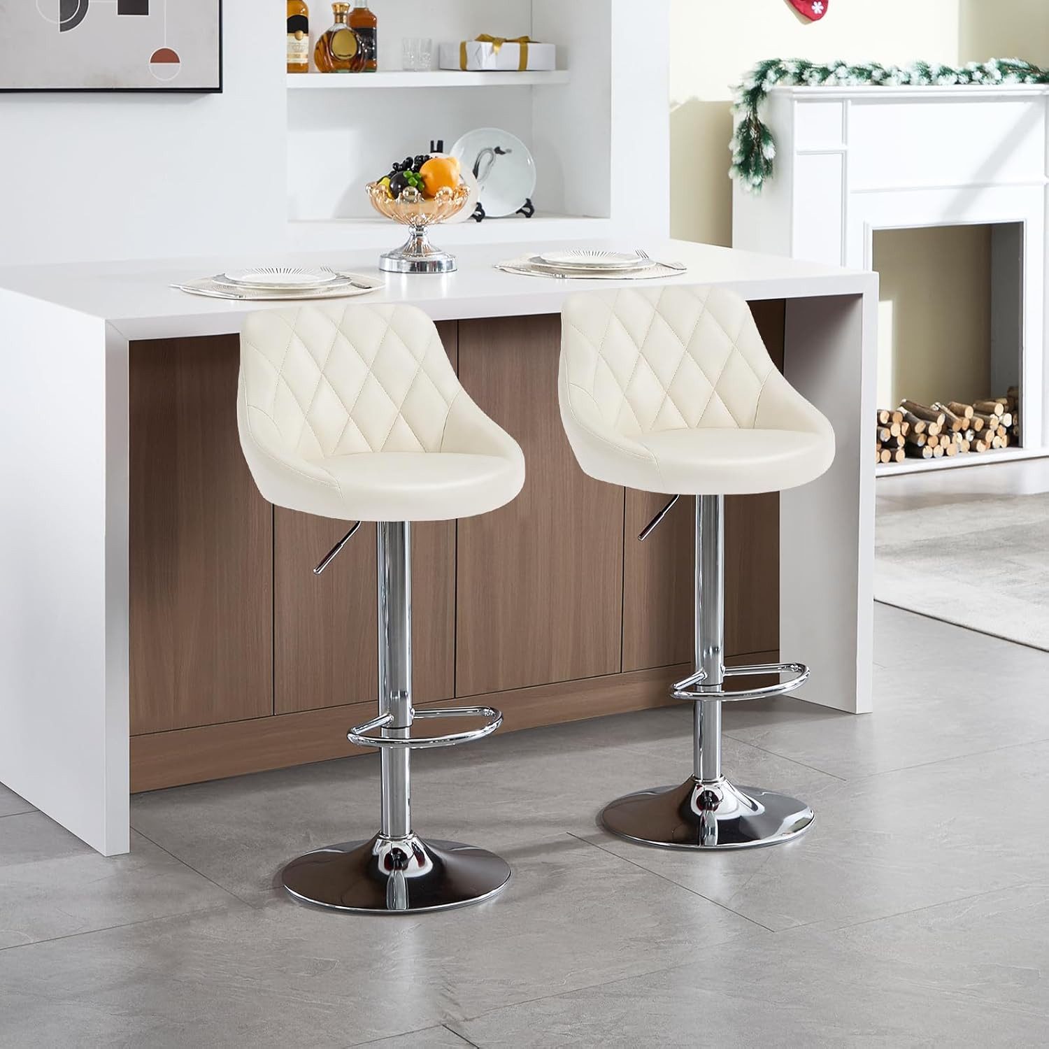 Woltu Barhocker (2 St), gut gepolstert, Kunstleder, Höhenverstellbar, Drehb günstig online kaufen