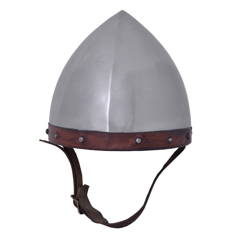 Ritter-Kostüm Bogenschützen Helm, 1.6 mm Stahl, mit Lederinlet - schaukampftauglich