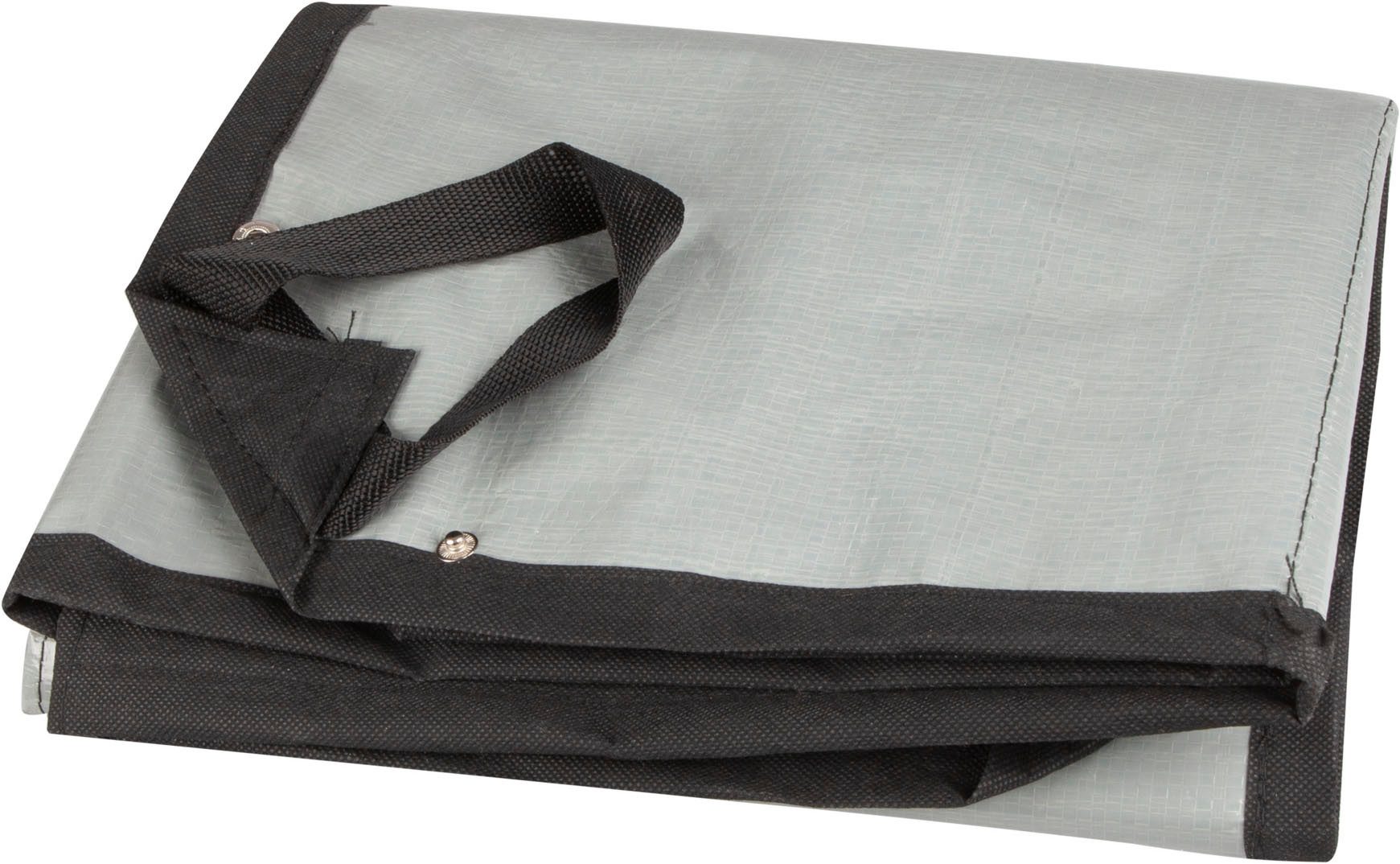Windhager Schutzplane für umtopfen der Pflanzen, Umtopfmatte aus Vlies, wasserabweisend, ab klappbare Ränder, 150x100 cm, grau