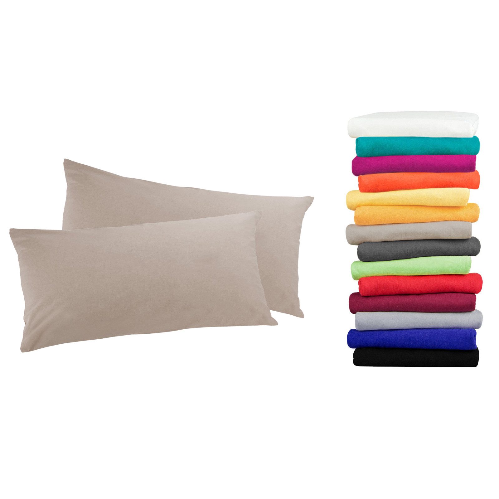 MOON Heimtextilien Kissenbezug / Seitenschläferkissenbezug 2er Pack MOON-Luxury Linon 100% Baumwolle, Linon