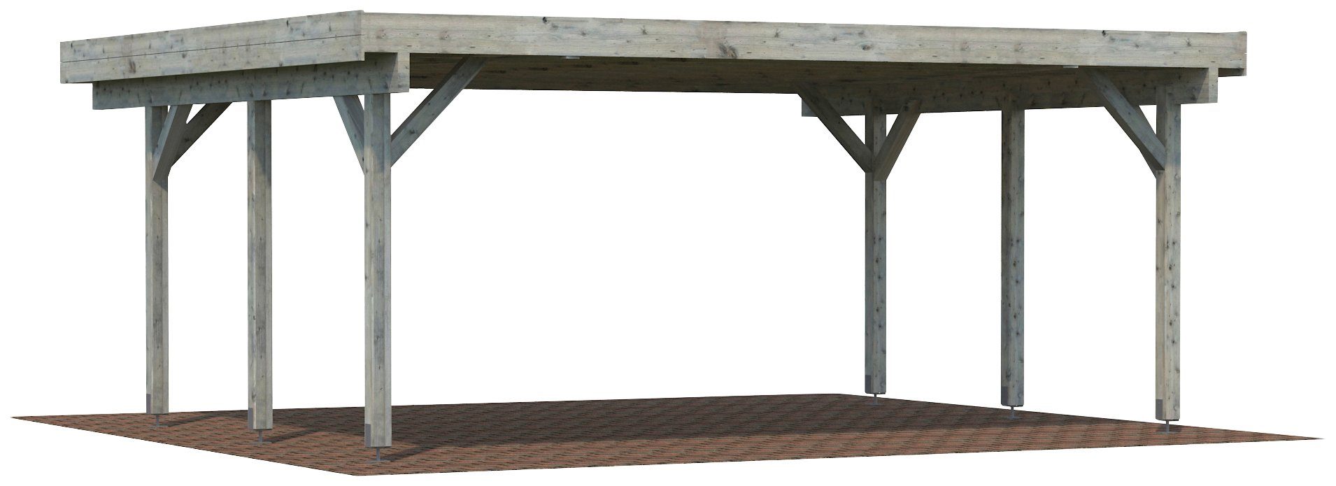 Palmako Doppelcarport Karl, BxT: 600x512 cm, Ohne Dacheindeckung