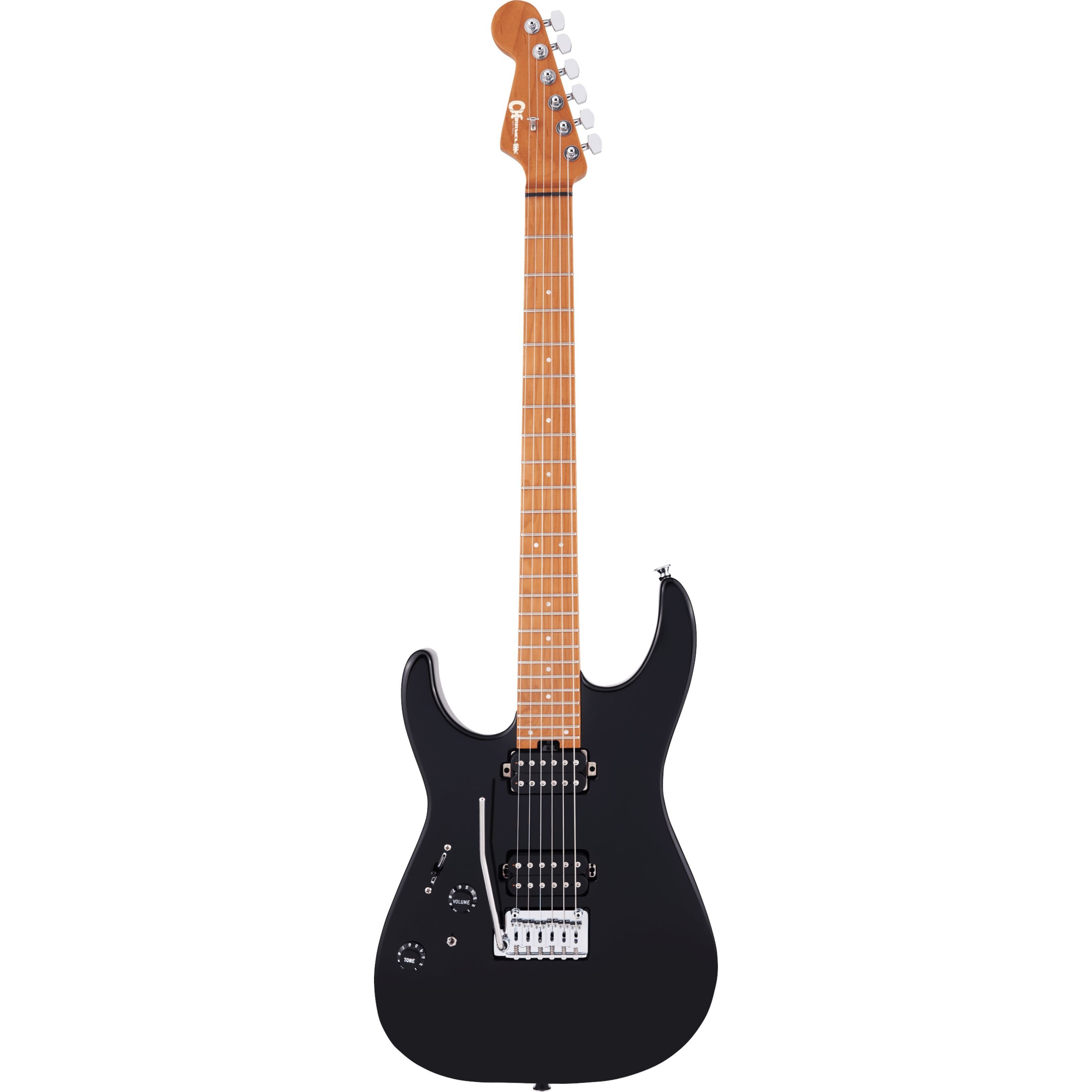 Charvel E-Gitarre, E-Gitarren, ST-Modelle, Pro-Mod DK24 HH 2PT CM LH Gloss Black Lefthand - E-Gitarre