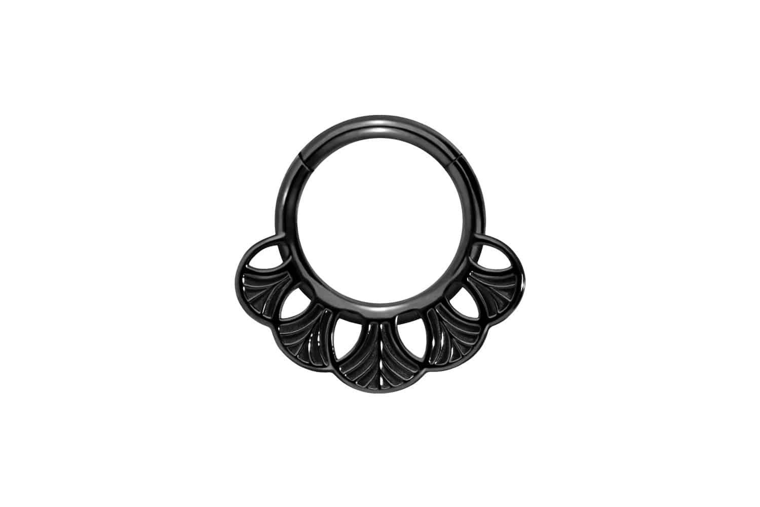 Piercing-Set Chirurgenstahl Segmentring Clicker GINKGOBLÄTTER