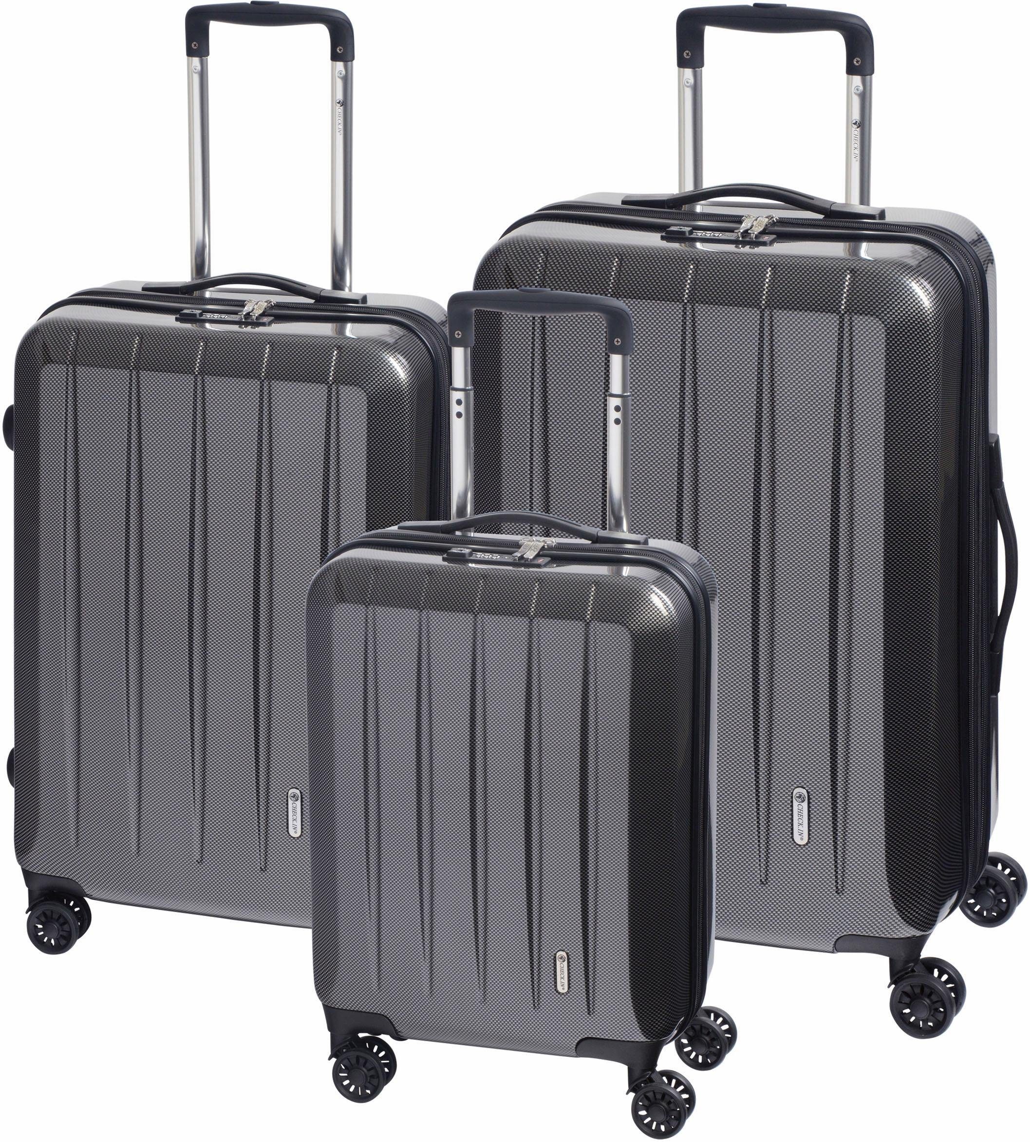 CHECK.IN® Trolleyset London 2.0, 4 Rollen, (Set, 3 tlg) Carbon Schwarz