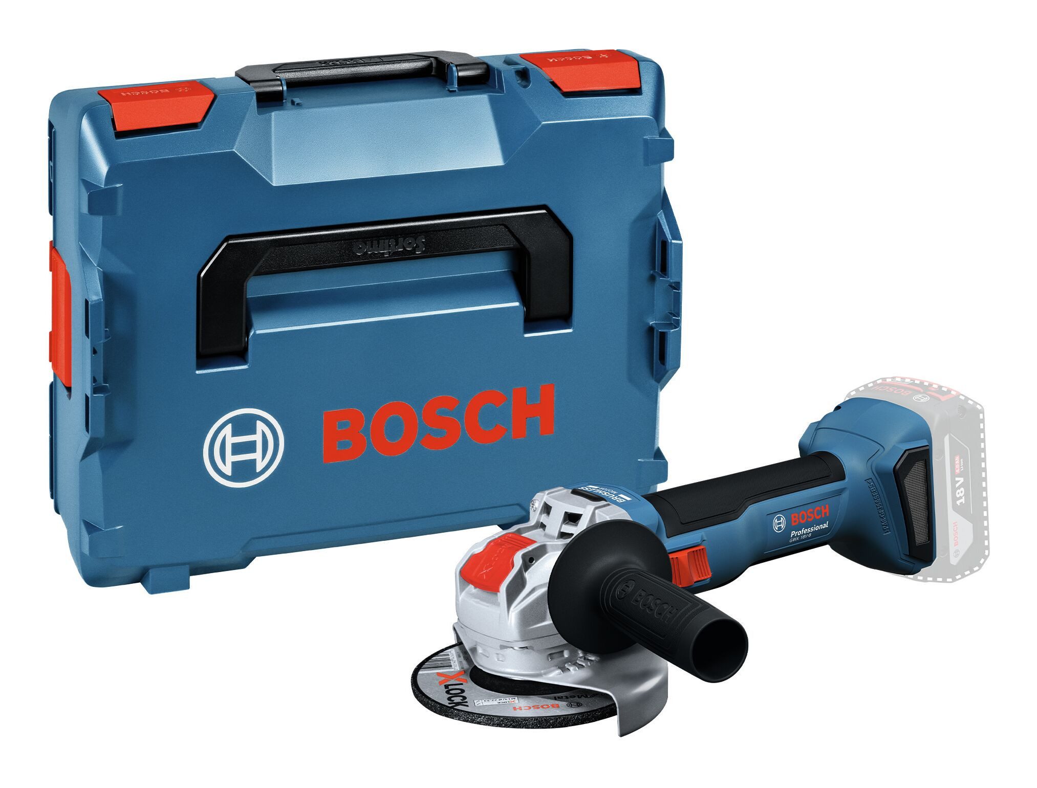 BOSCH Akku-Winkelschleifer GWX 18V-8, max. 11000 U/min, Mit X-LOCK Ohne Akku - in L-BOXX 136