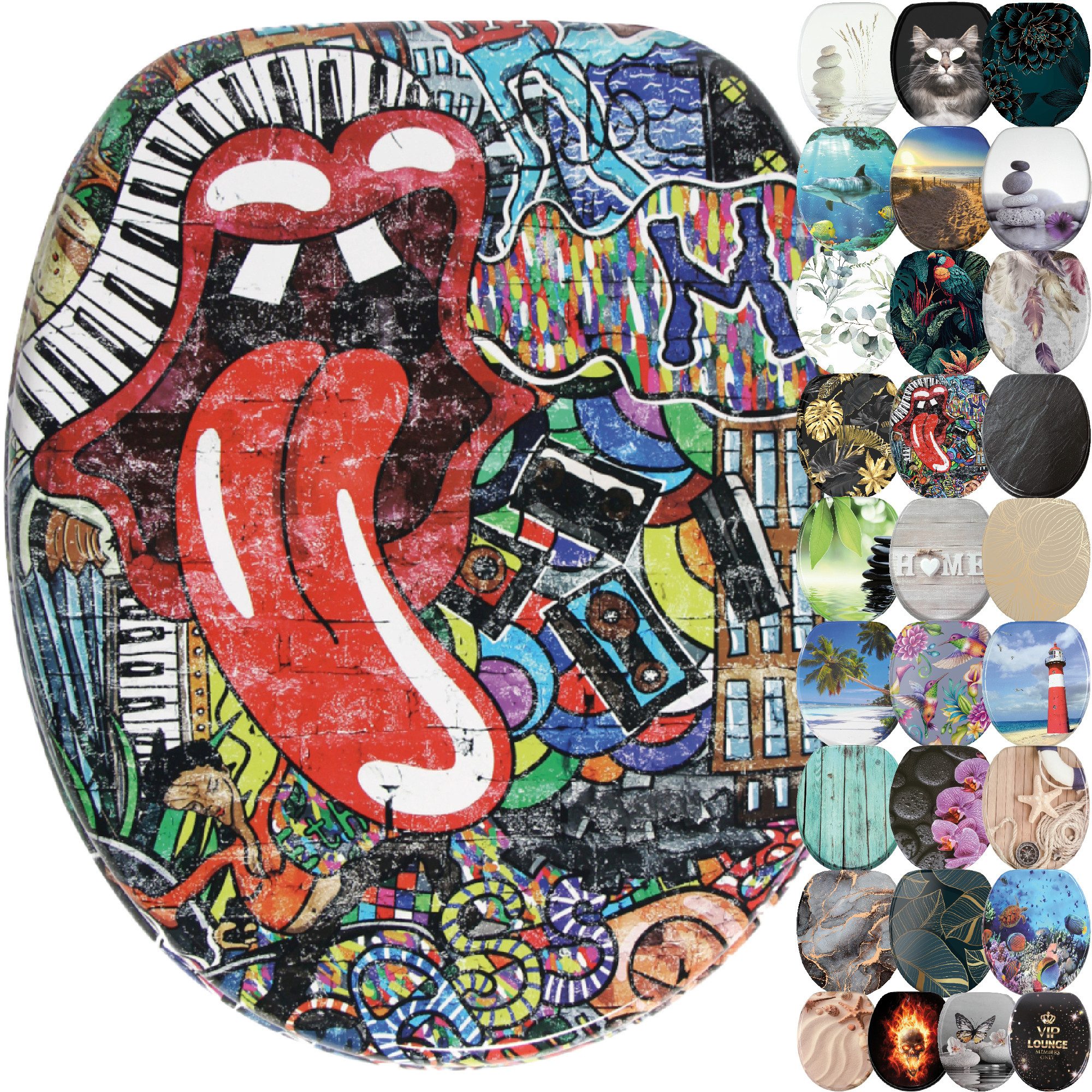 Sanilo WC-Sitz mit Absenkautomatik, viele schöne Toilettensitze direkt vom Hersteller, Premium Кришки унітазу, moderner Klodeckel, leichte Montage