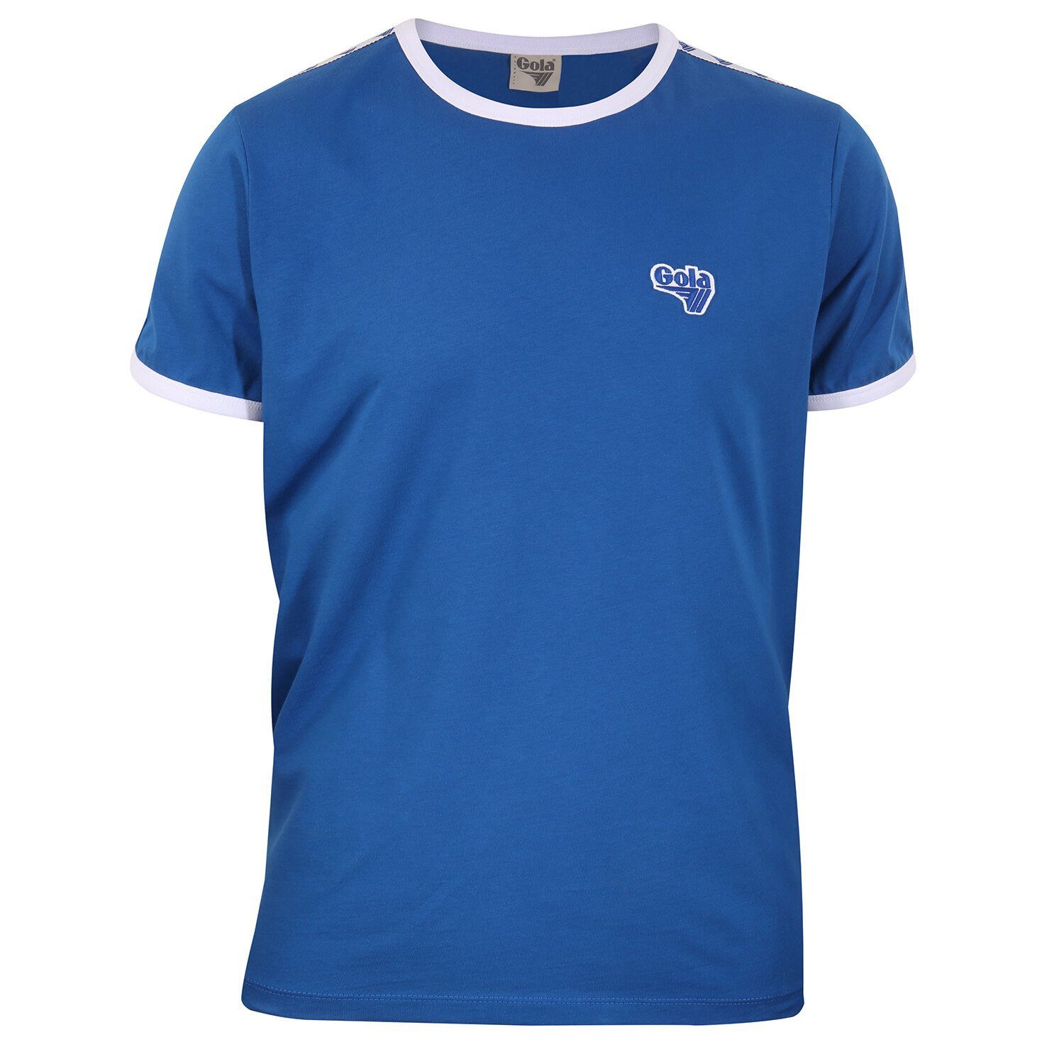 T-Shirt Logo Taped Ringer (100% Baumwolle) blau Herren