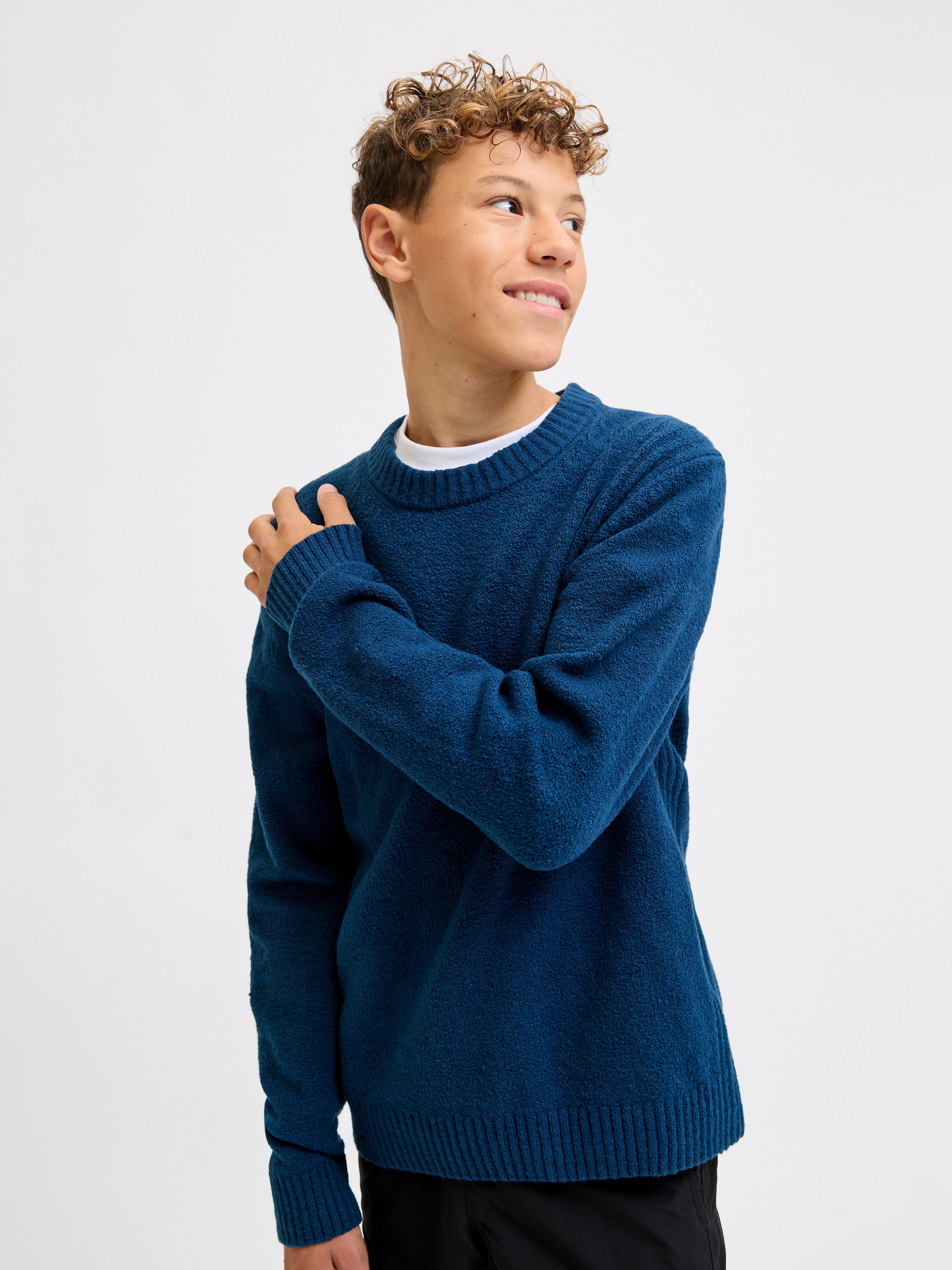 Jack & Jones Junior Rundhalspullover JCOPOINT KNIT BOUCLE CREW NECK BF JNR